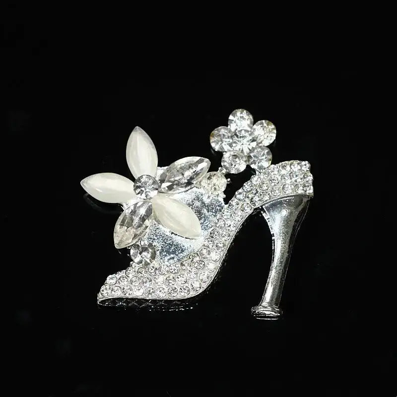 FS10443 Rhinestone Gold-plated High-heeled Shoe Pendant -Zoe DIY Wholesale