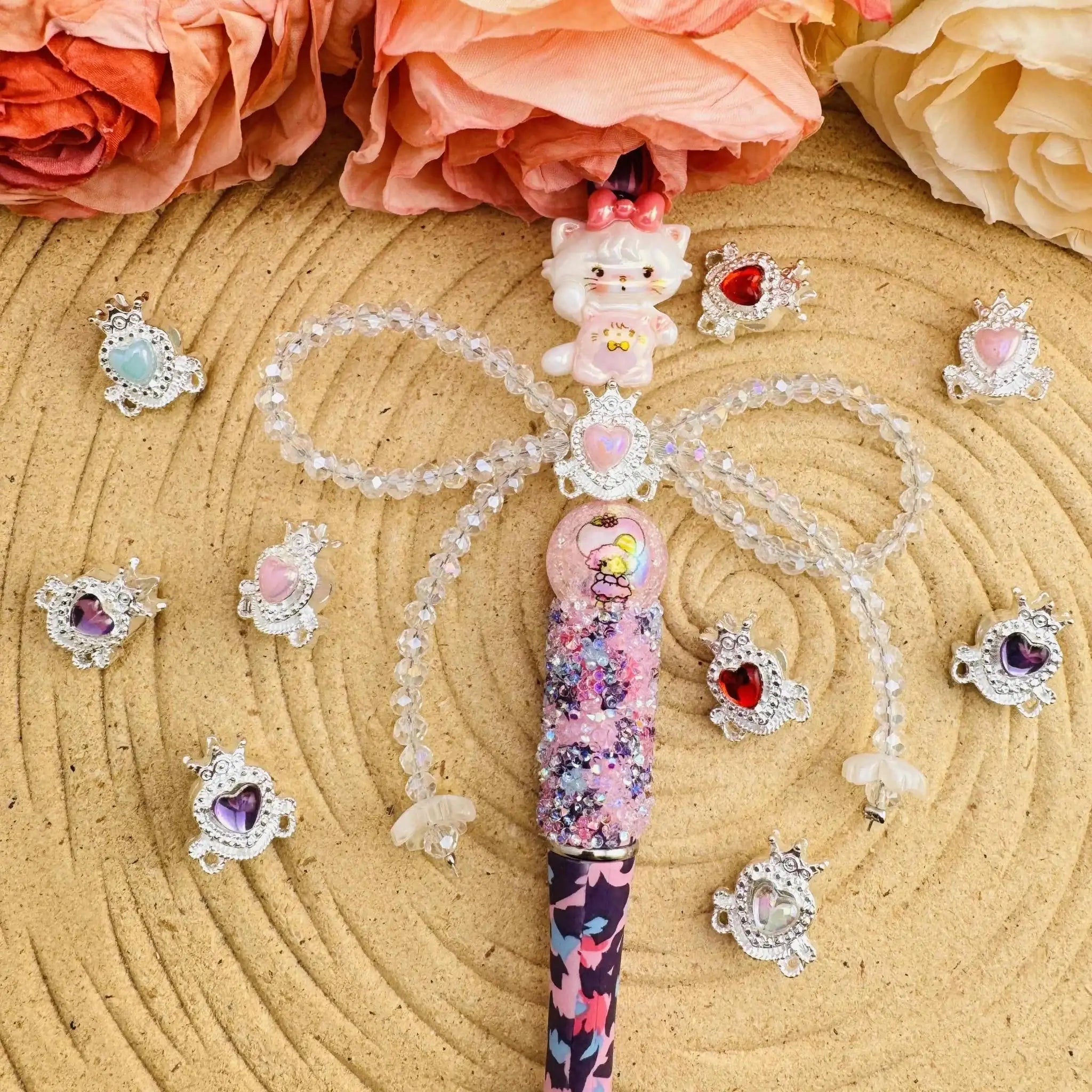 FS10506-About 15*17mm Random Mixed Color Alloy Metal 4 Hole Beads Fit For Beadable Pens -Zoe DIY Wholesale