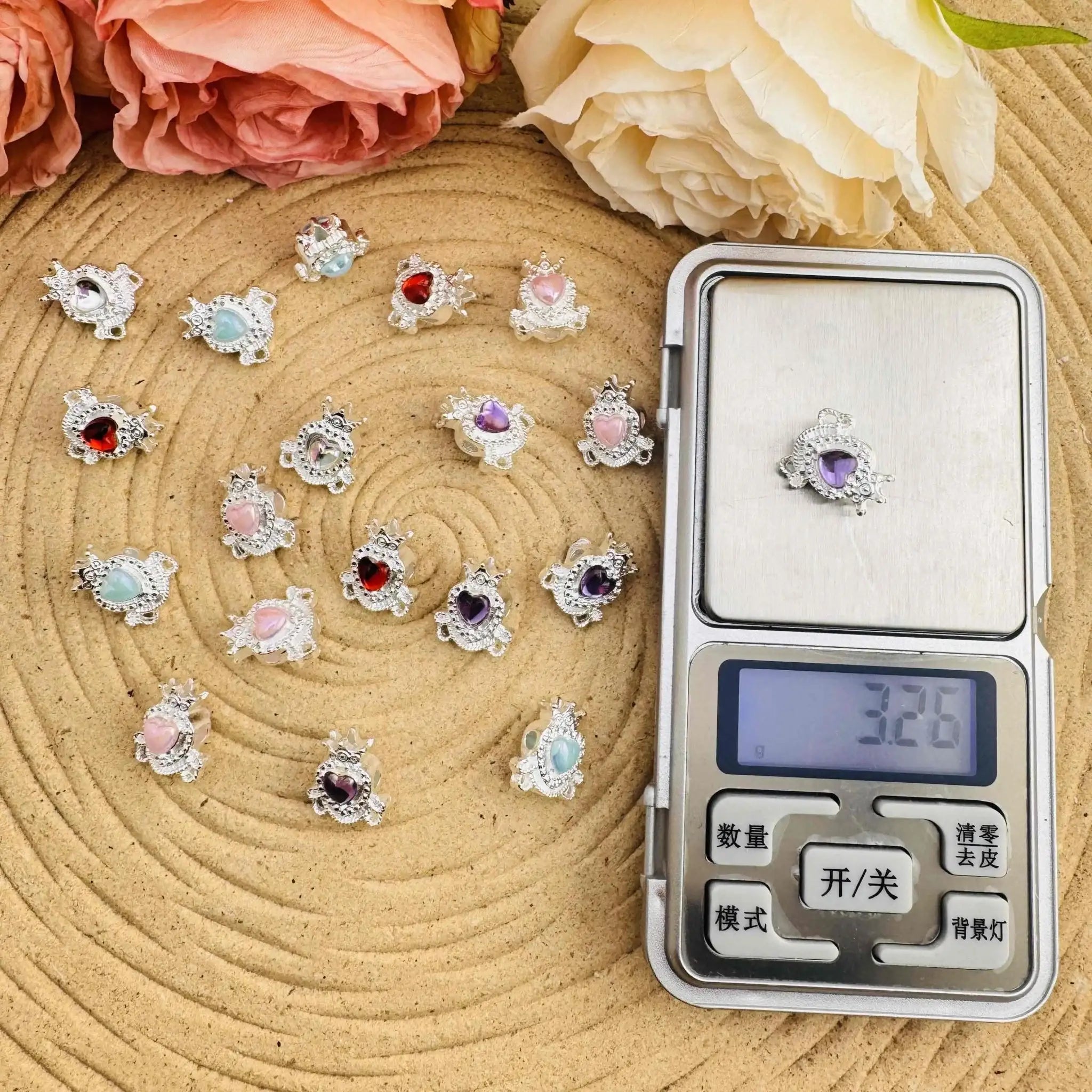 FS10506-About 15*17mm Random Mixed Color Alloy Metal 4 Hole Beads Fit For Beadable Pens -Zoe DIY Wholesale