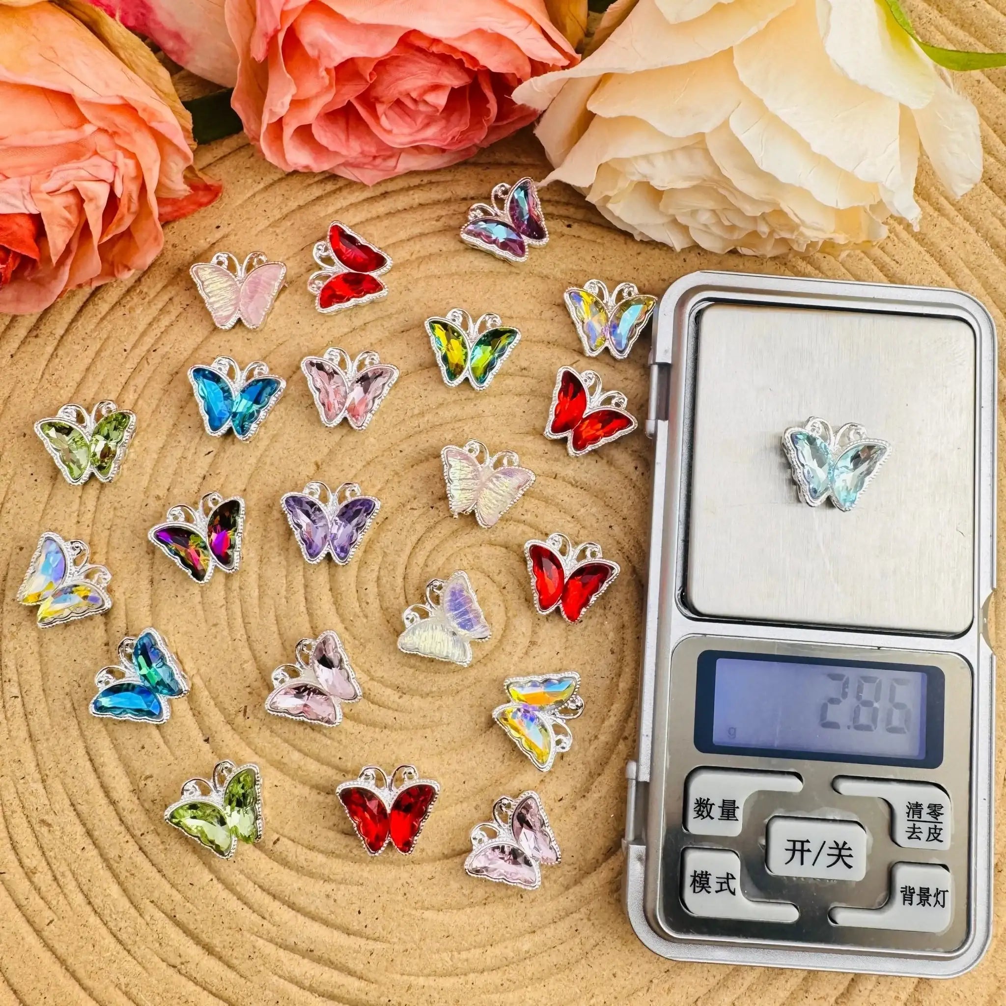 FS10508-About 24*8mm Butterfly 8 Hole Alloy Metal Beads -Zoe DIY Wholesale