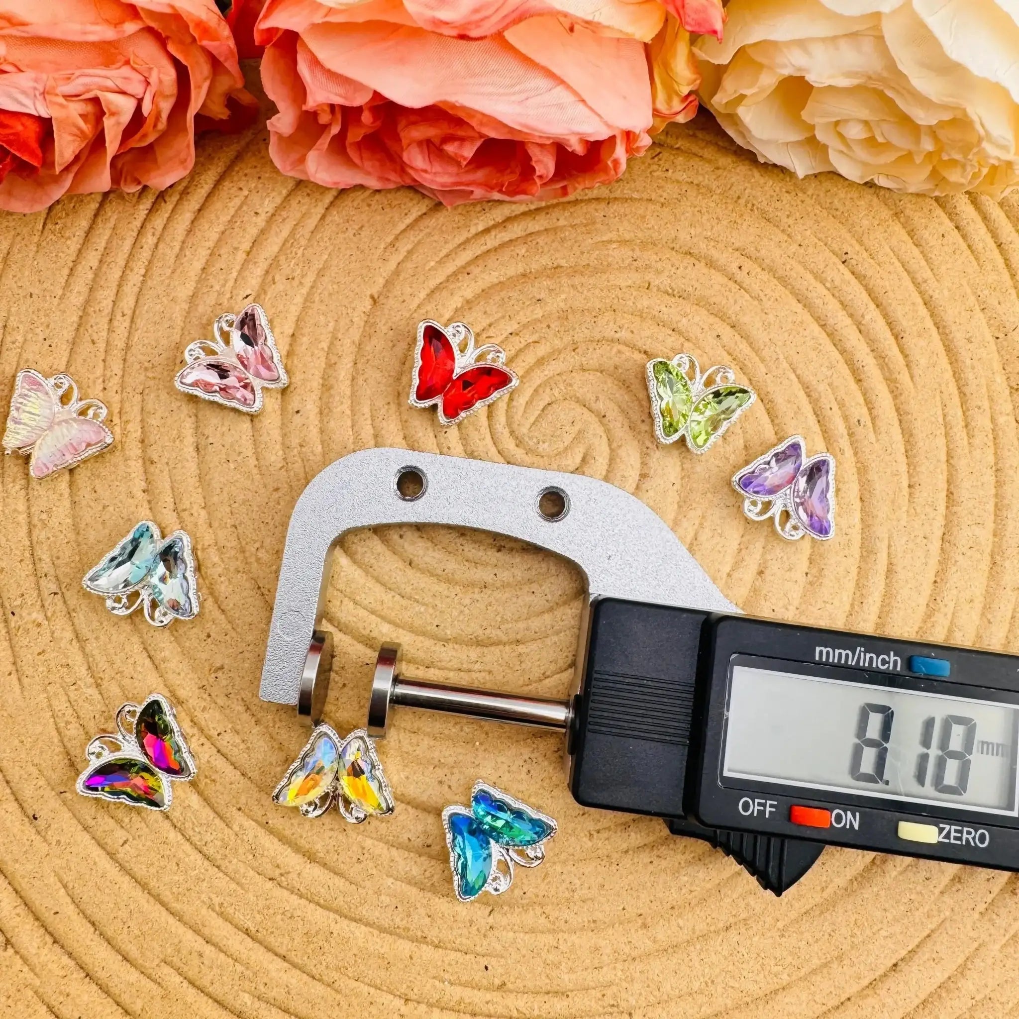 FS10508-About 24*8mm Butterfly 8 Hole Alloy Metal Beads -Zoe DIY Wholesale