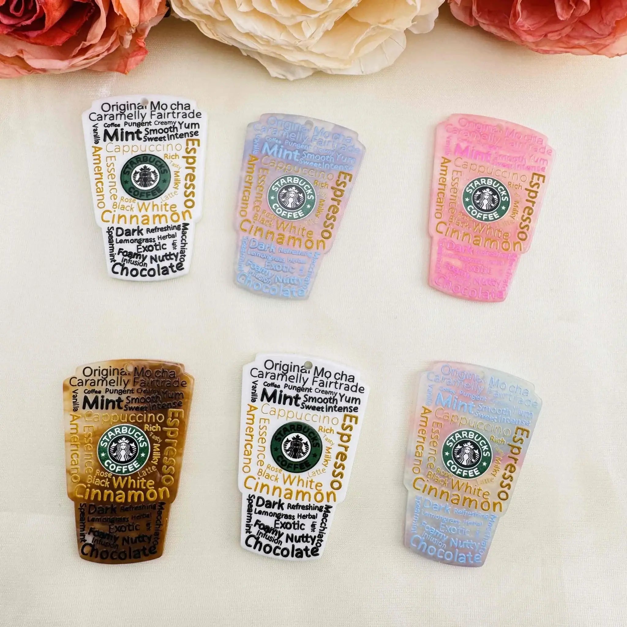FS10515-Random Mixed Printed Starbucks Charms -Zoe DIY Wholesale