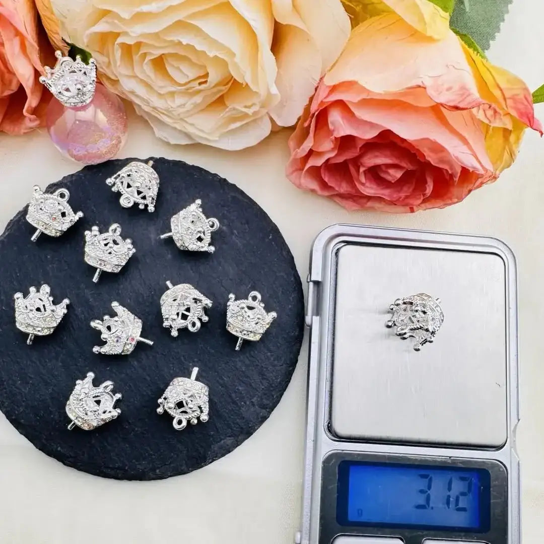 FS10537-14×18mm AB Silver Crown Pin -Zoe DIY Wholesale