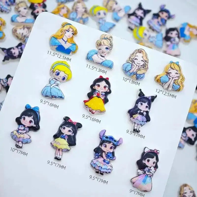 FS10539-Mixed Luminous Princess Nail Charms -Zoe DIY Wholesale