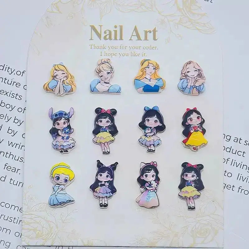 FS10539-Mixed Luminous Princess Nail Charms -Zoe DIY Wholesale