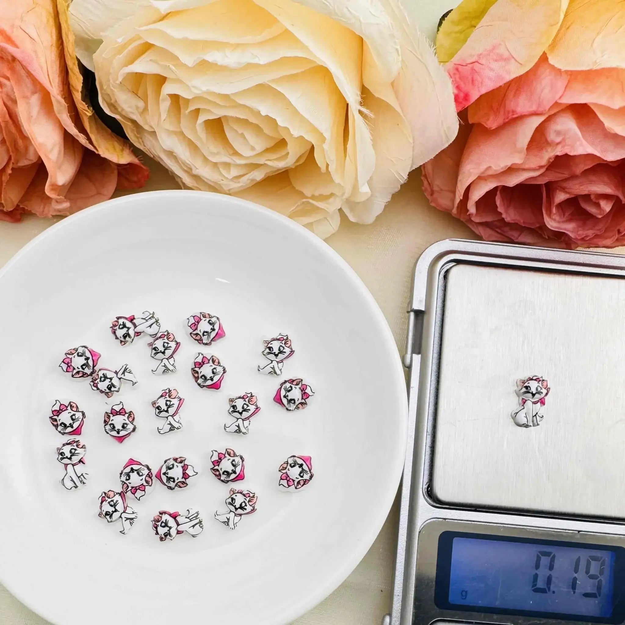 FS10545-Random Mixed Marry Cat Nail Charms For Making Fancy Beads Or Fancy Beadable Pens -Zoe DIY Wholesale