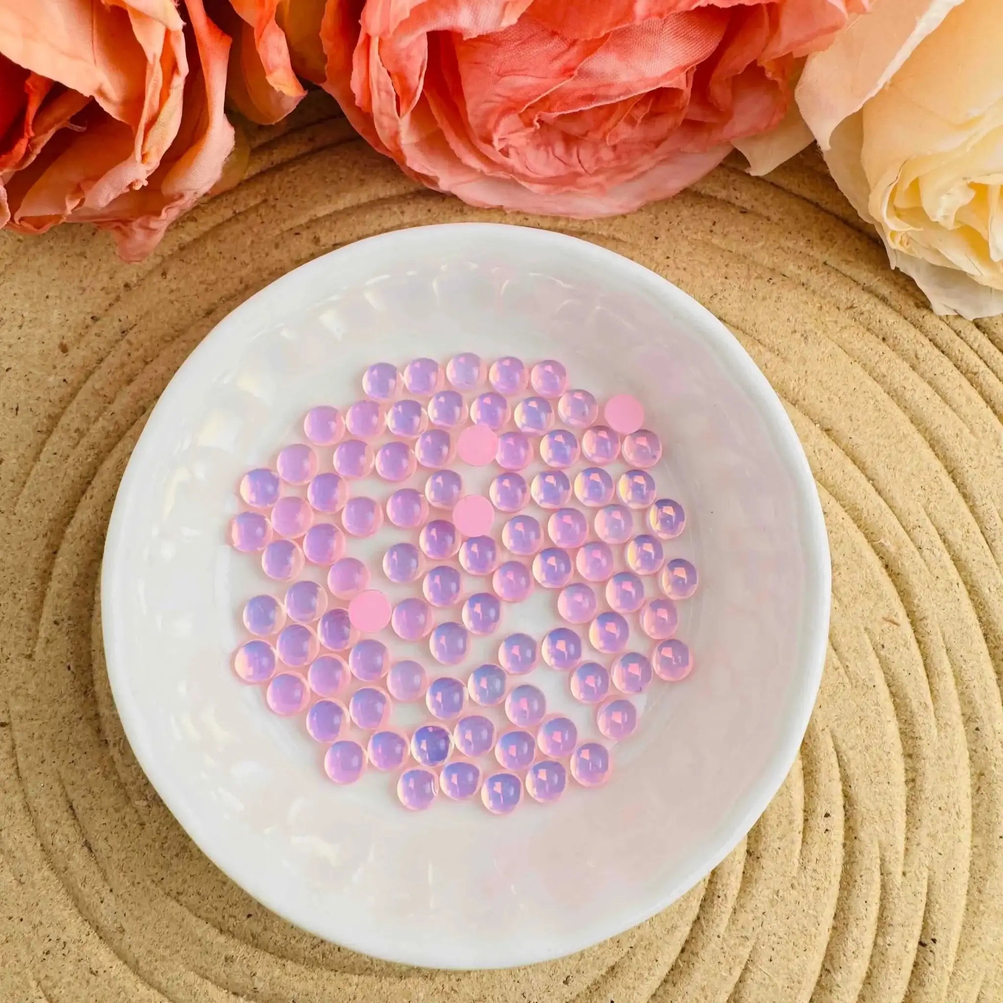 FS10570-5mm Semicircle Crystal Glass Nail Charms For Making Fancy Beads Or Fancy Pens -Zoe DIY Wholesale
