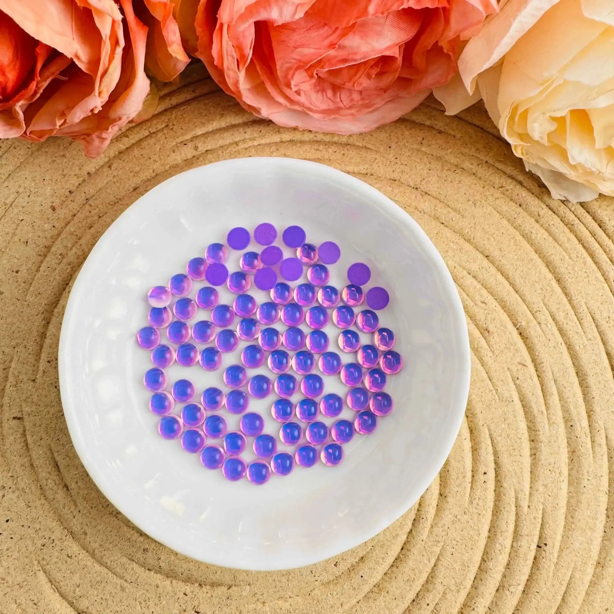 FS10570-5mm Semicircle Crystal Glass Nail Charms For Making Fancy Beads Or Fancy Pens -Zoe DIY Wholesale