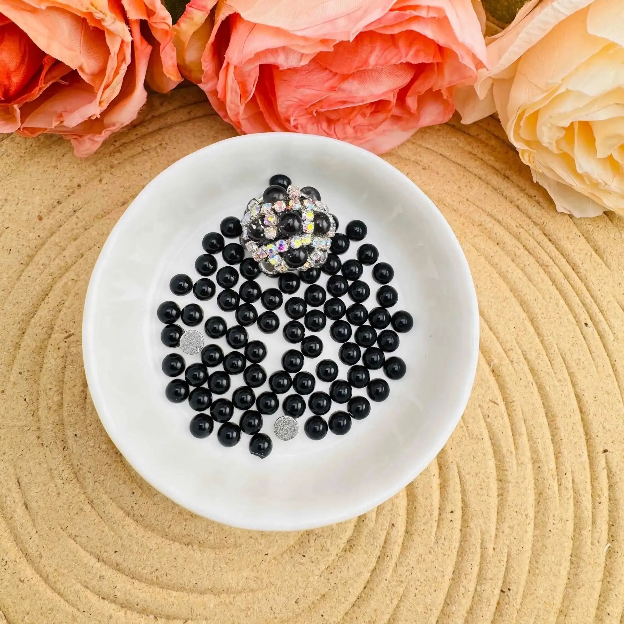 FS10570-5mm Semicircle Crystal Glass Nail Charms For Making Fancy Beads Or Fancy Pens -Zoe DIY Wholesale