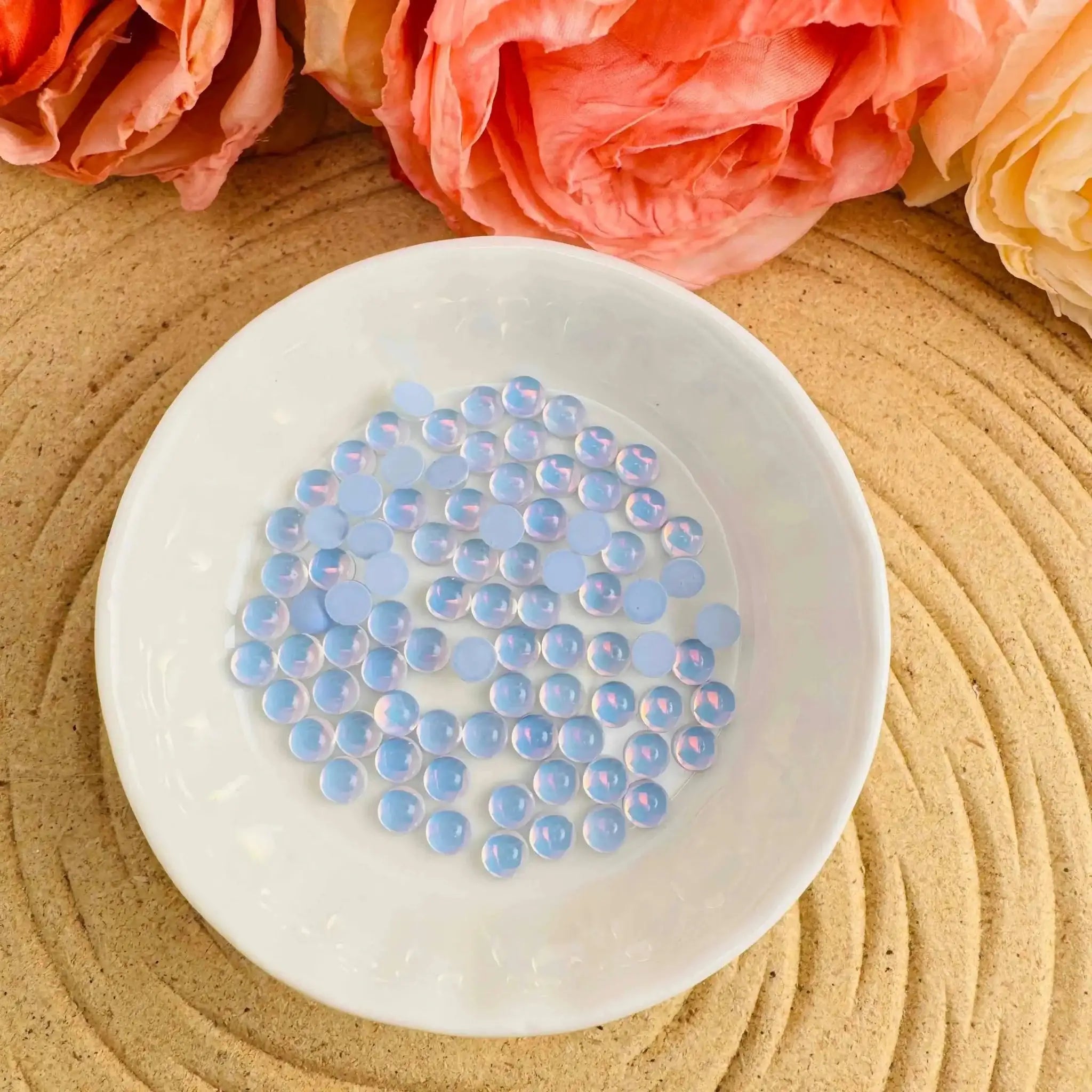 FS10570-5mm Semicircle Crystal Glass Nail Charms For Making Fancy Beads Or Fancy Pens -Zoe DIY Wholesale