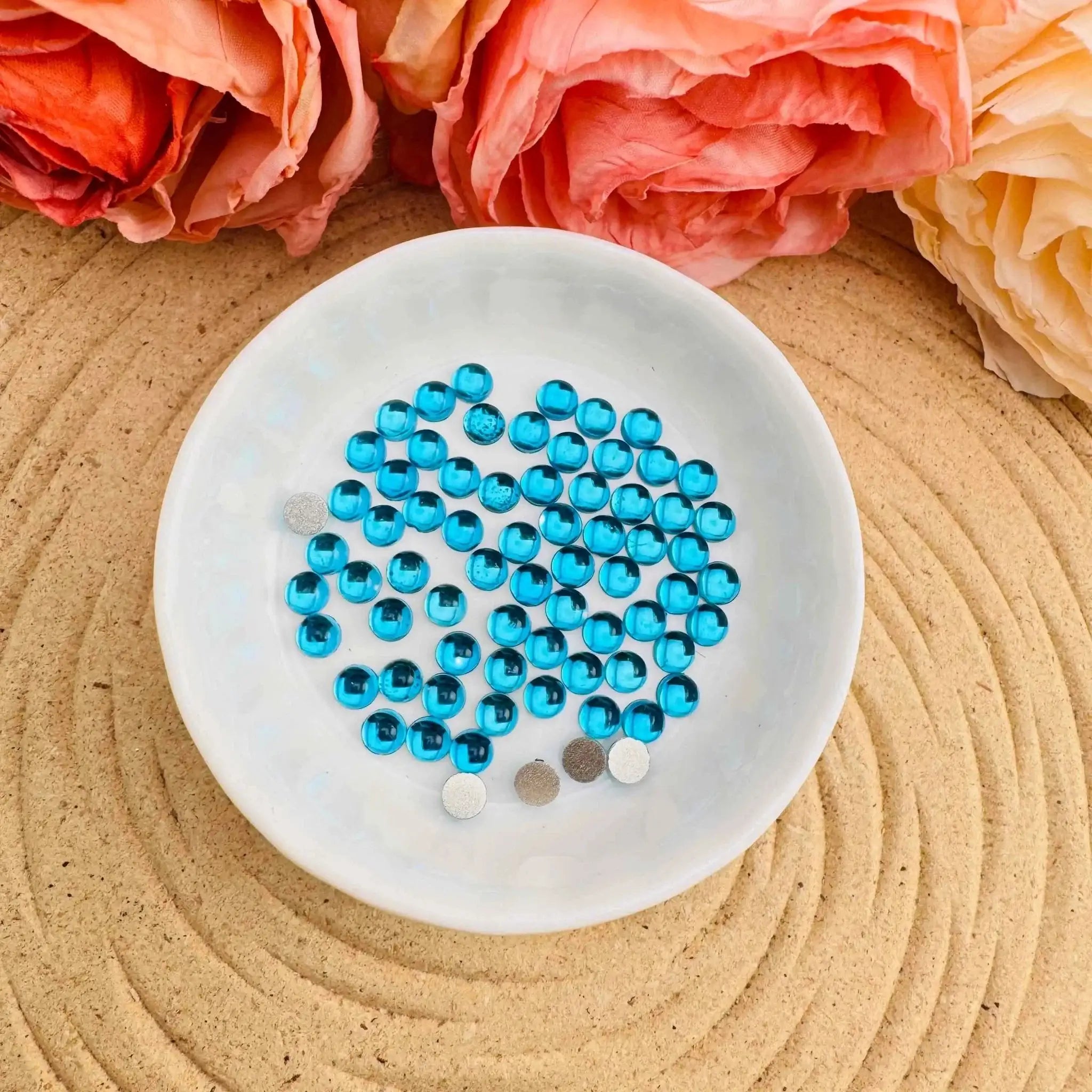 FS10570-5mm Semicircle Crystal Glass Nail Charms For Making Fancy Beads Or Fancy Pens -Zoe DIY Wholesale