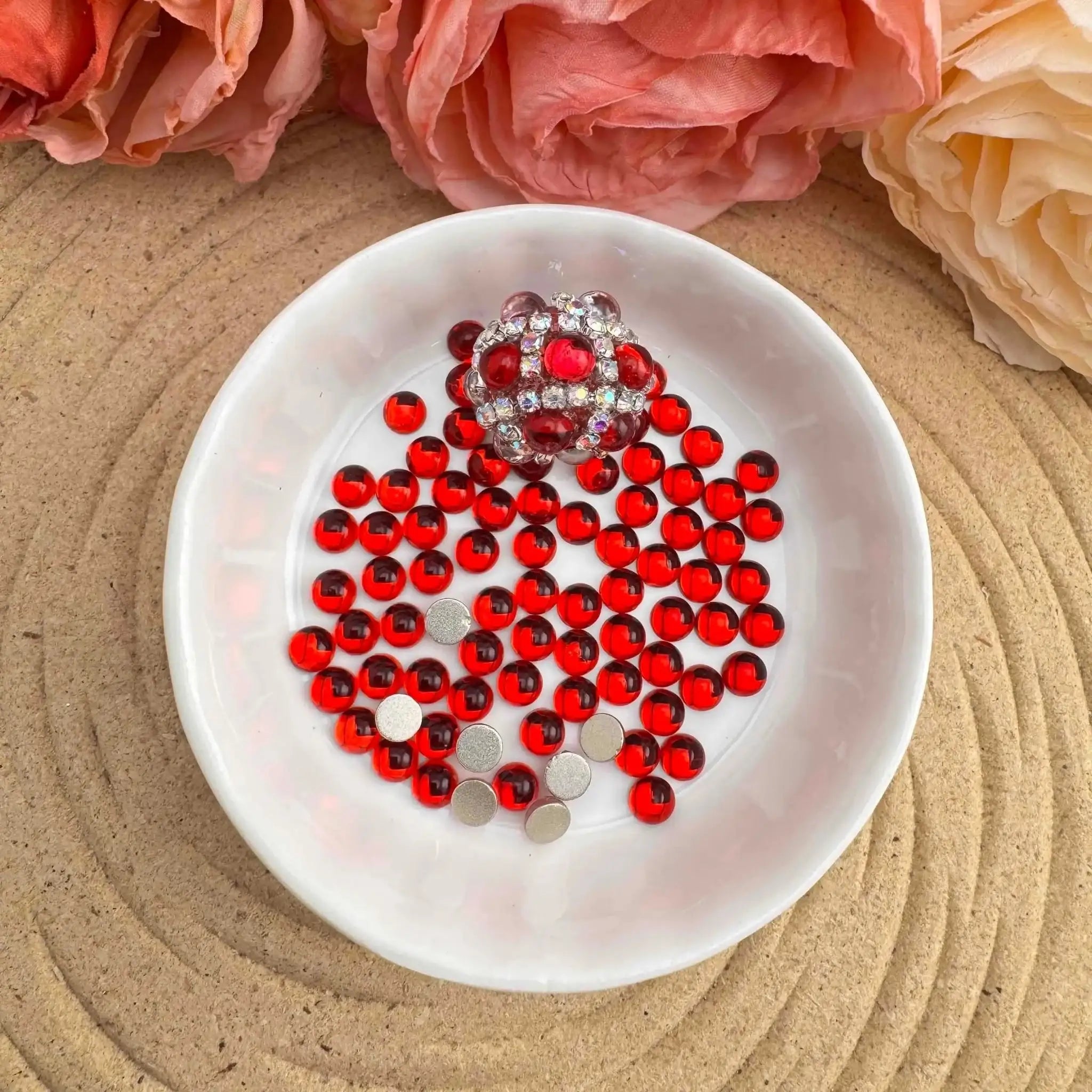 FS10570-5mm Semicircle Crystal Glass Nail Charms For Making Fancy Beads Or Fancy Pens -Zoe DIY Wholesale