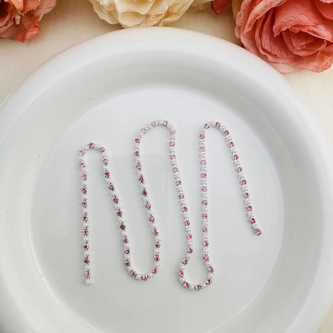 FS10599-2mm Rhinstone Pearl Chain -Zoe DIY Wholesale