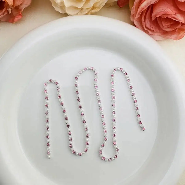 FS10599-2mm Rhinstone Pearl Chain -Zoe DIY Wholesale