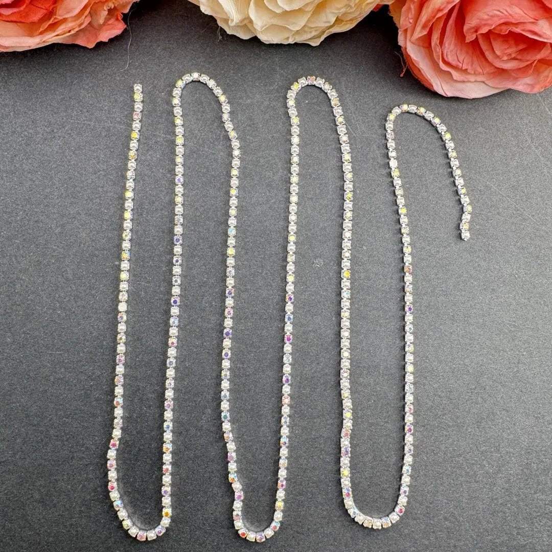 FS10599-2mm Rhinstone Pearl Chain -Zoe DIY Wholesale