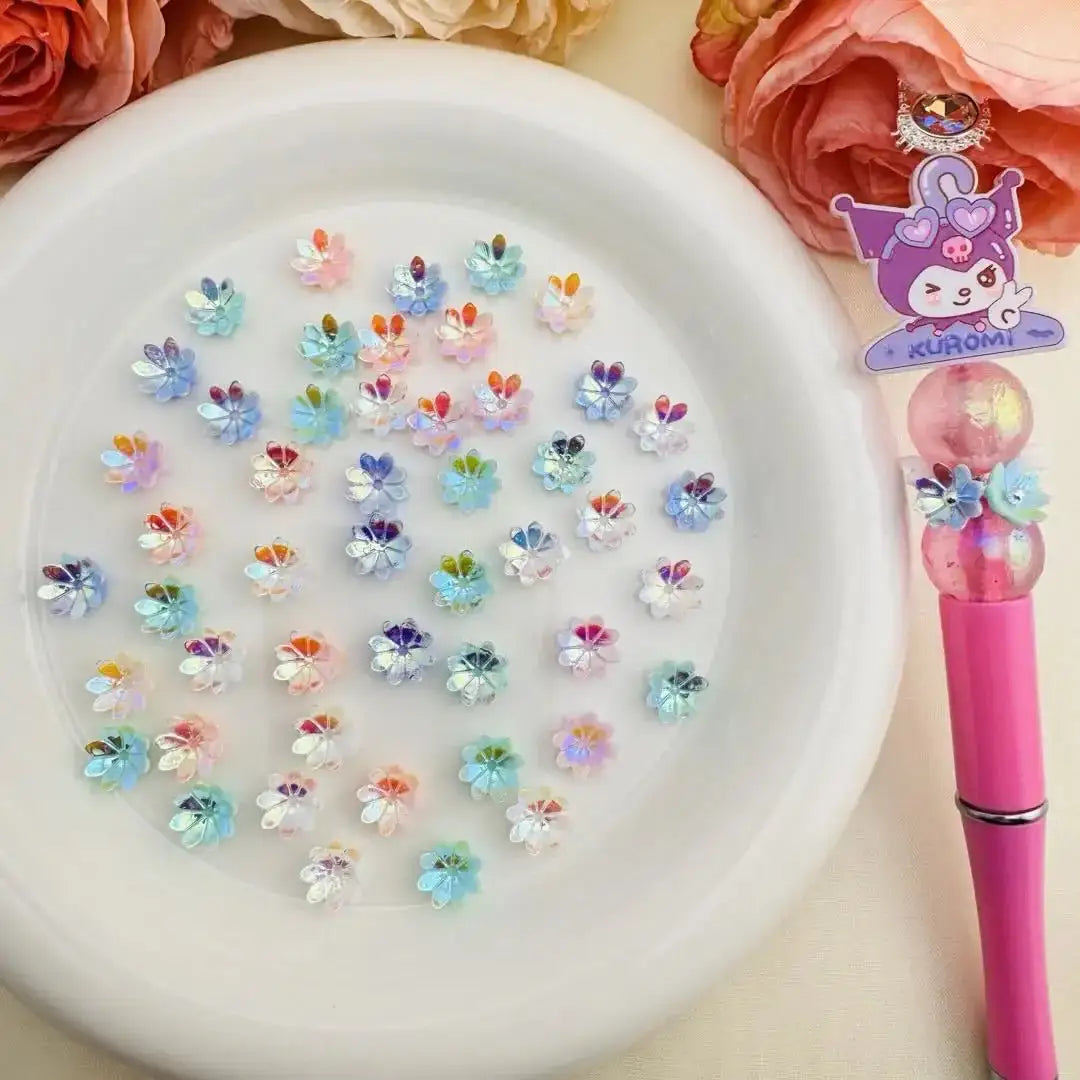 FS10601-9mm Daisy Flower Nail Charms With Hole -Zoe DIY Wholesale