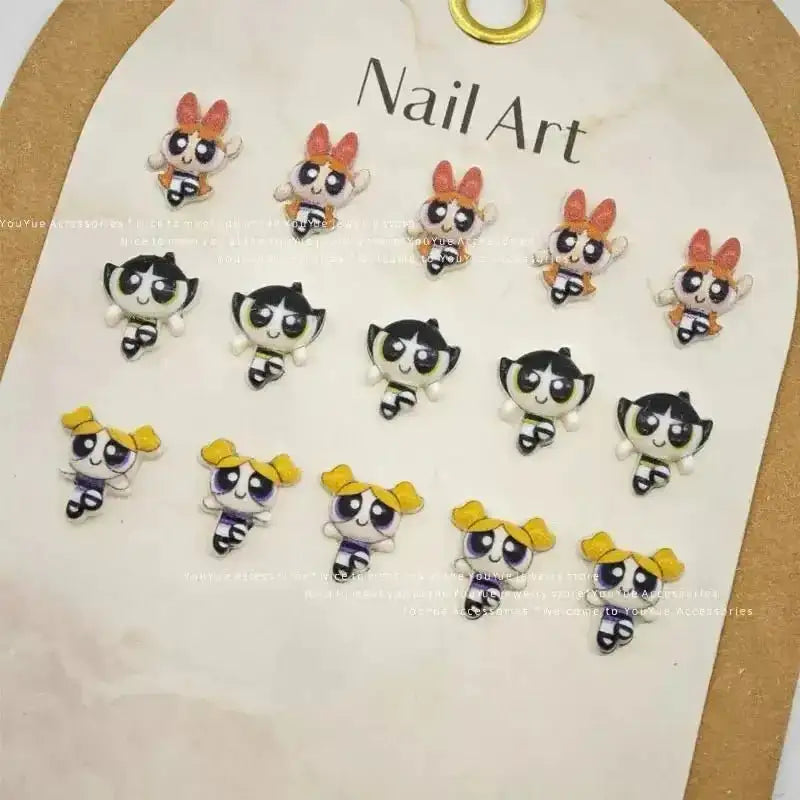 FS10636-Cartoon PowerPuff Girls Nail Charms -Zoe DIY Wholesale