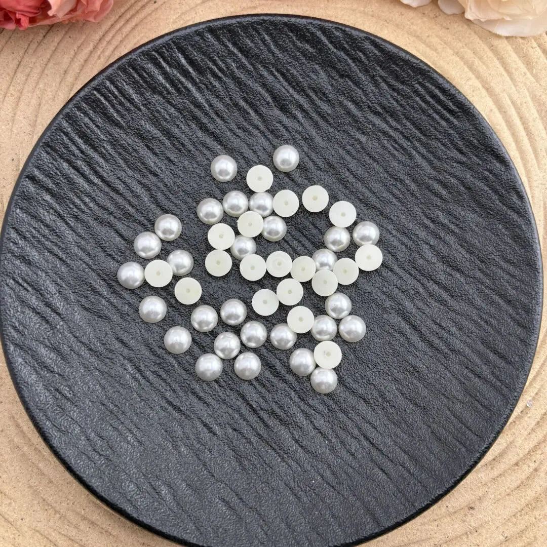 FS10639-8MM Semicircle Imitation Pearl (No Hole) -Zoe DIY Wholesale