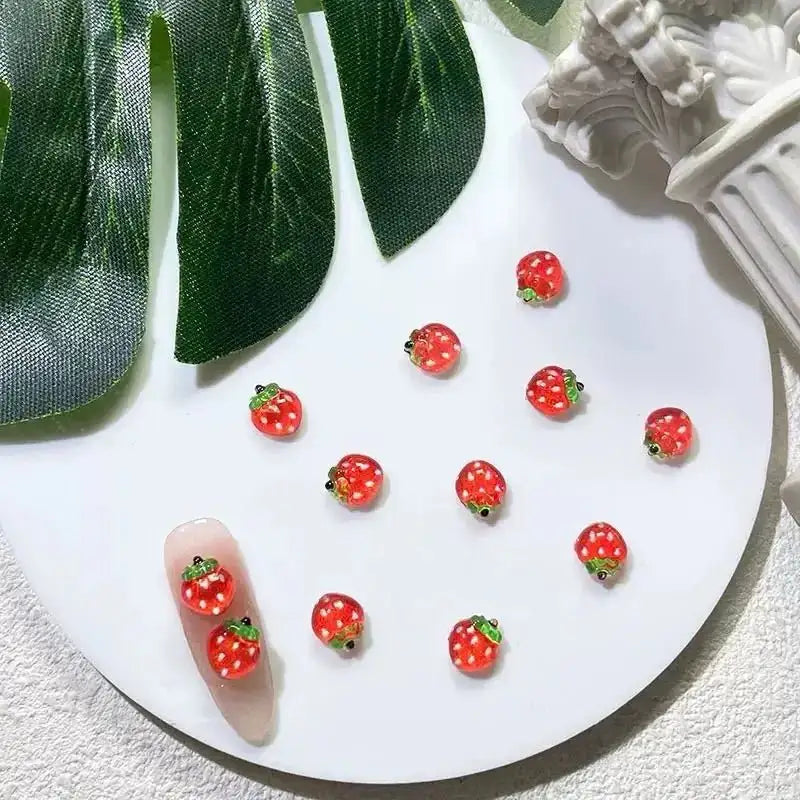FS10646-6*7mm Strawberry Nail Charms -Zoe DIY Wholesale