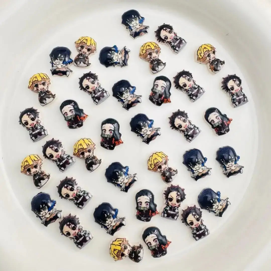 FS10649-Luminous Mixed Demon Slayer Nail Charms -Zoe DIY Wholesale