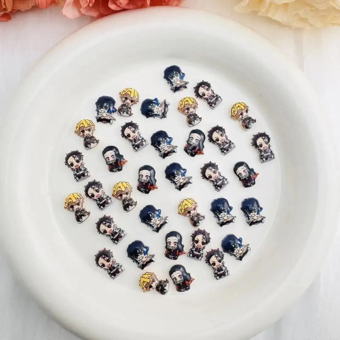 FS10649-Luminous Mixed Demon Slayer Nail Charms -Zoe DIY Wholesale