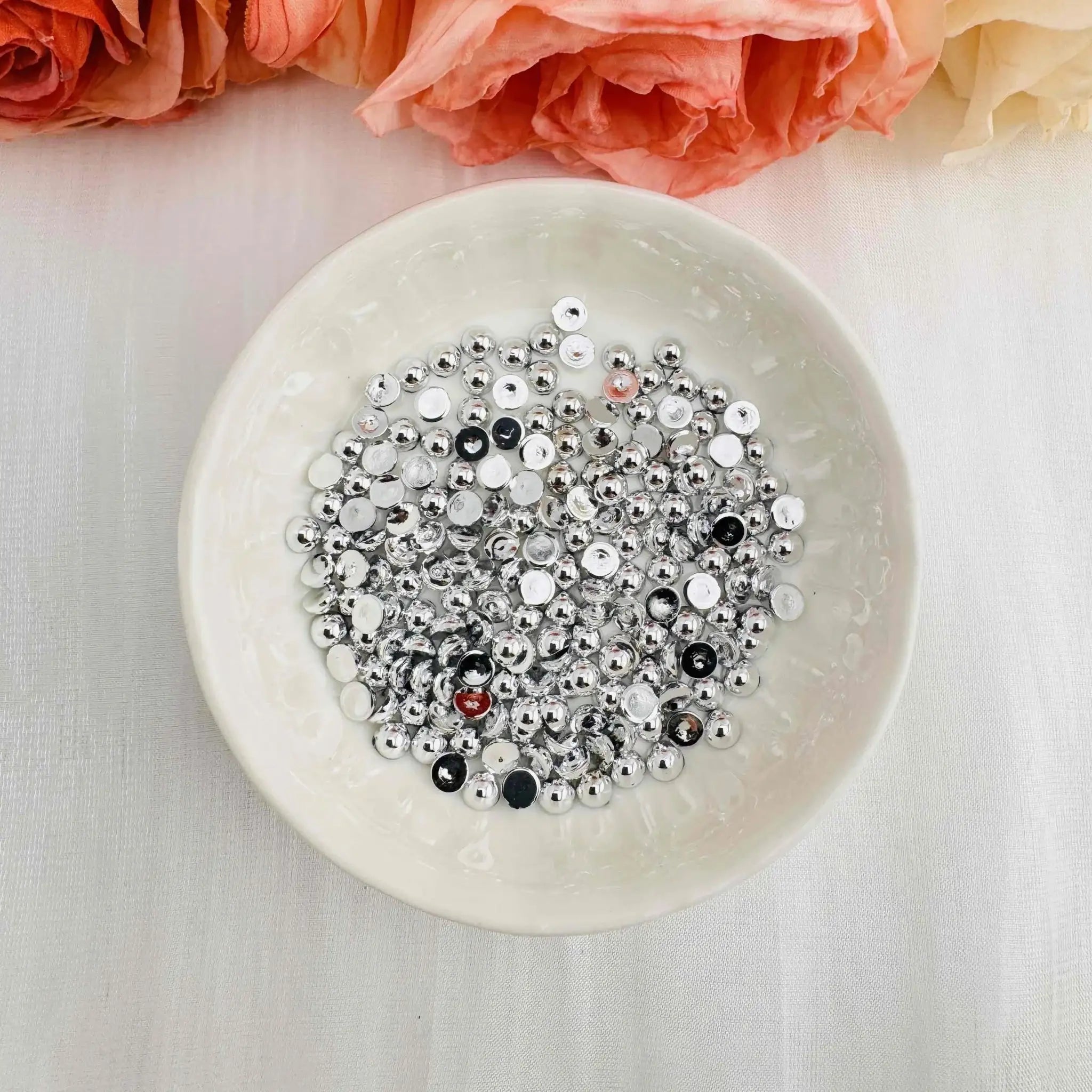 FS10658-4mm UV Semicircle Pearl Nail Charms For Making Fancy Beads Or Fancy Beadable Pens -Zoe DIY Wholesale