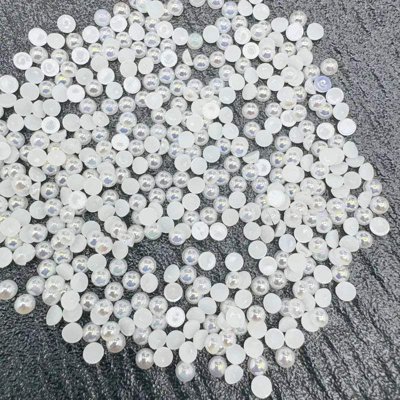 FS10658-4mm UV Semicircle Pearl Nail Charms For Making Fancy Beads Or Fancy Beadable Pens -Zoe DIY Wholesale