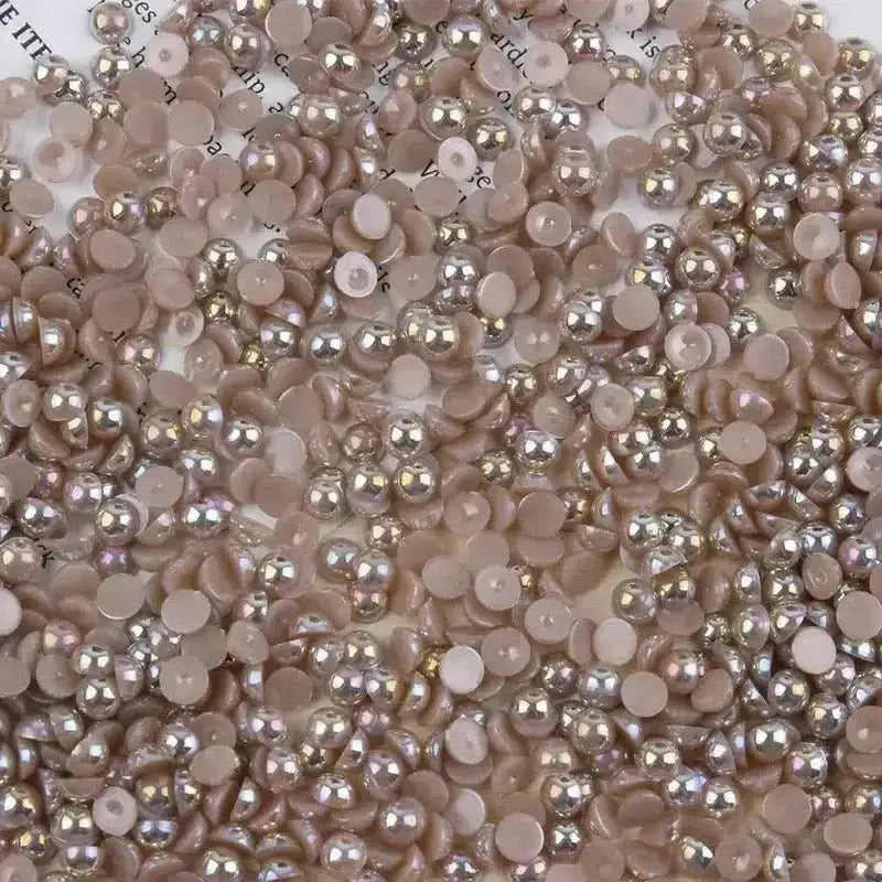 FS10658-4mm UV Semicircle Pearl Nail Charms For Making Fancy Beads Or Fancy Beadable Pens -Zoe DIY Wholesale