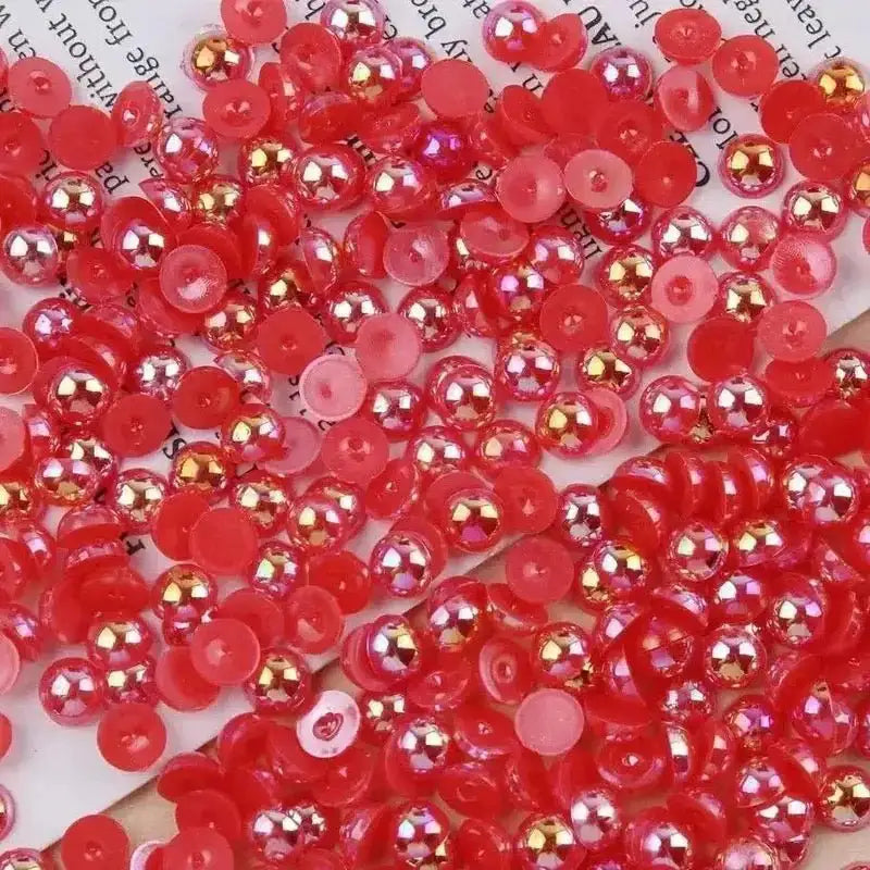 FS10658-4mm UV Semicircle Pearl Nail Charms For Making Fancy Beads Or Fancy Beadable Pens -Zoe DIY Wholesale