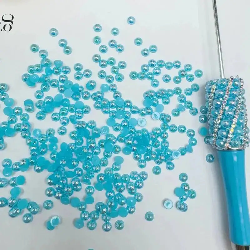 FS10658-4mm UV Semicircle Pearl Nail Charms For Making Fancy Beads Or Fancy Beadable Pens -Zoe DIY Wholesale