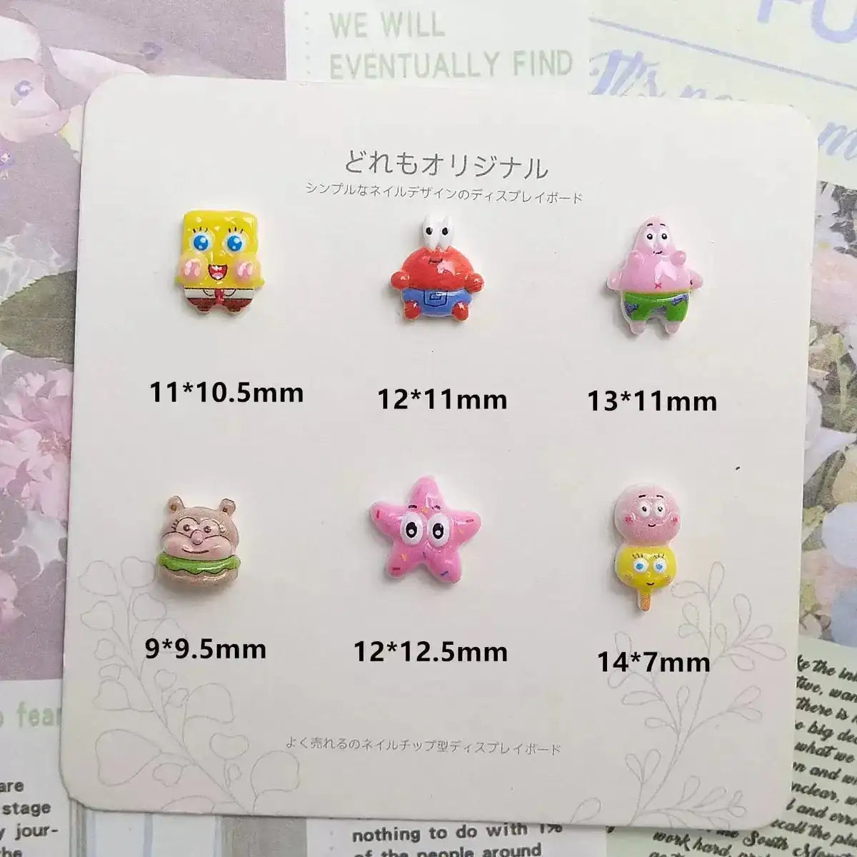 FS10681-Mixed SpongeBob Nail Charms For Making Fancy Beads Or Fancy Beadable Pens -Zoe DIY Wholesale
