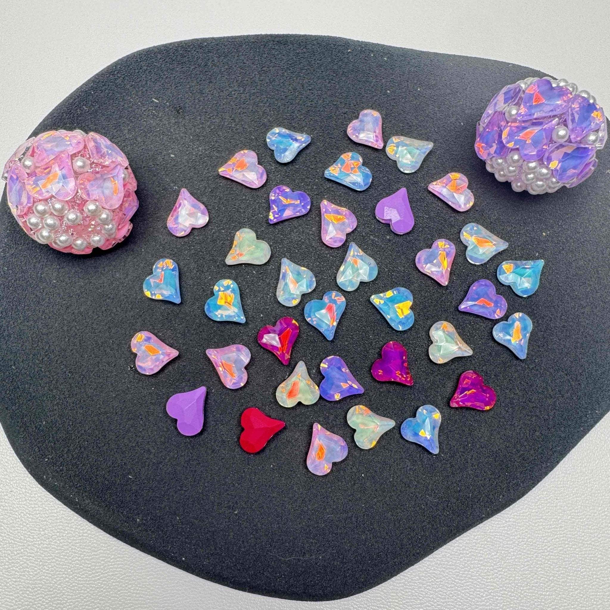 FS10706-8×9mm Mocha Color Heart Shape Crystal Nail Charms For Making Fancy Beads Or Fancy Beadable Pens -Zoe DIY Wholesale