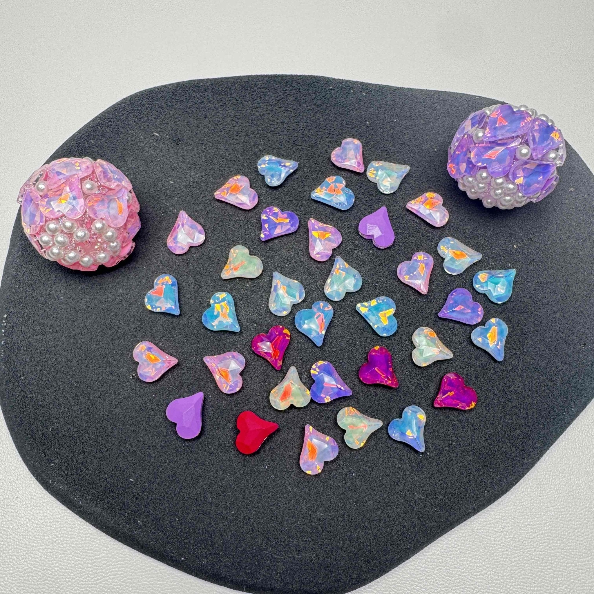 FS10706-8×9mm Mocha Color Heart Shape Crystal Nail Charms For Making Fancy Beads Or Fancy Beadable Pens -Zoe DIY Wholesale