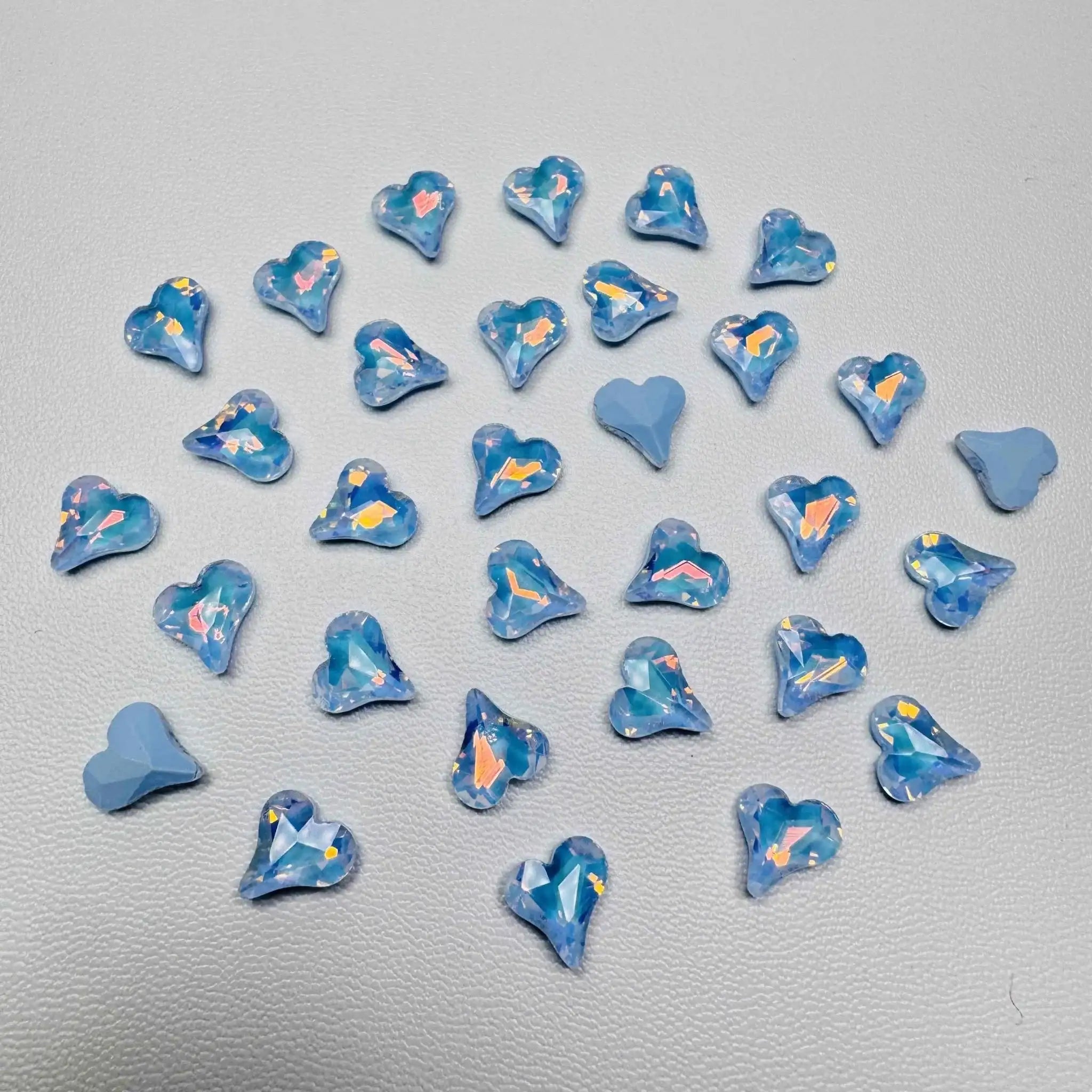FS10706-8×9mm Mocha Color Heart Shape Crystal Nail Charms For Making Fancy Beads Or Fancy Beadable Pens -Zoe DIY Wholesale
