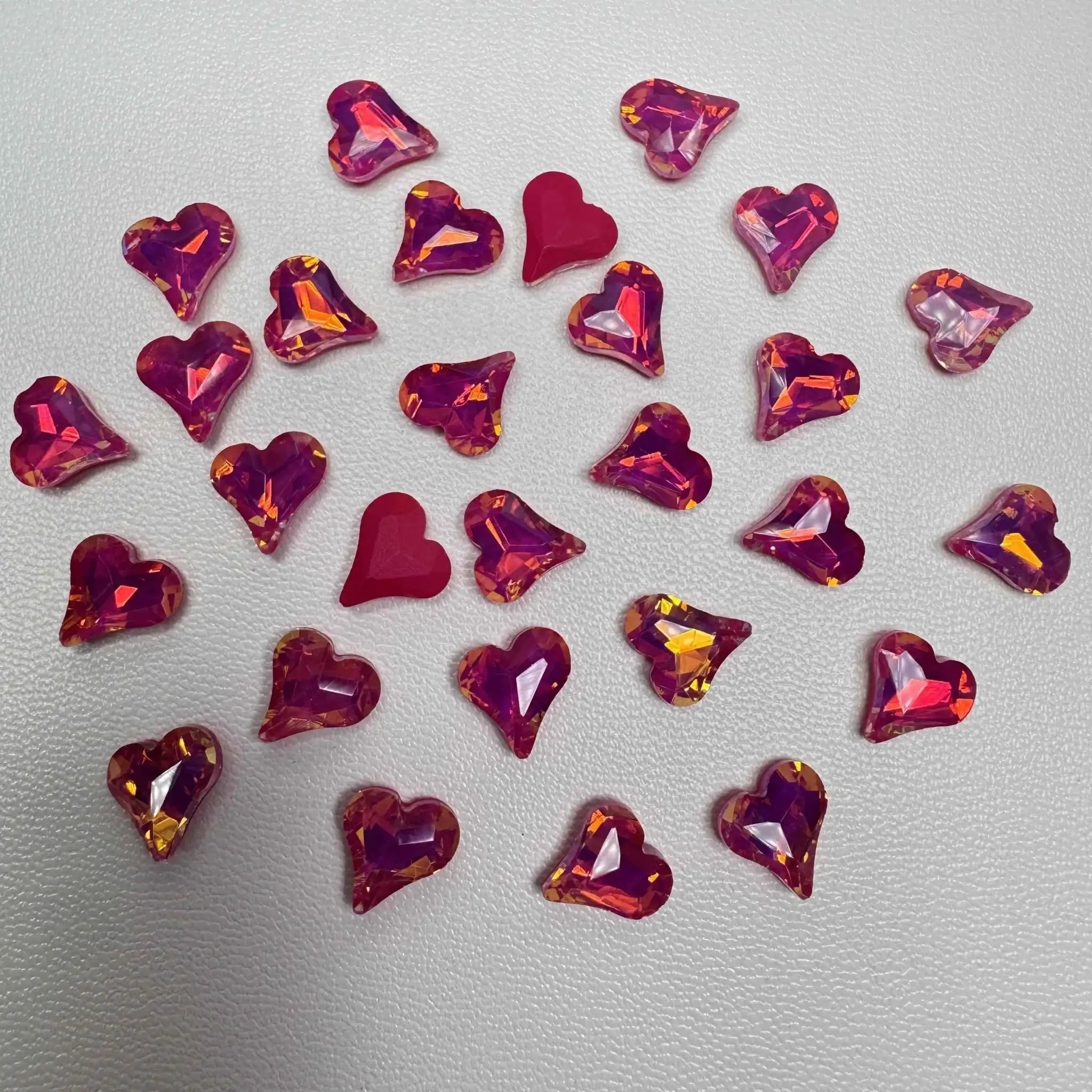 FS10706-8×9mm Mocha Color Heart Shape Crystal Nail Charms For Making Fancy Beads Or Fancy Beadable Pens -Zoe DIY Wholesale