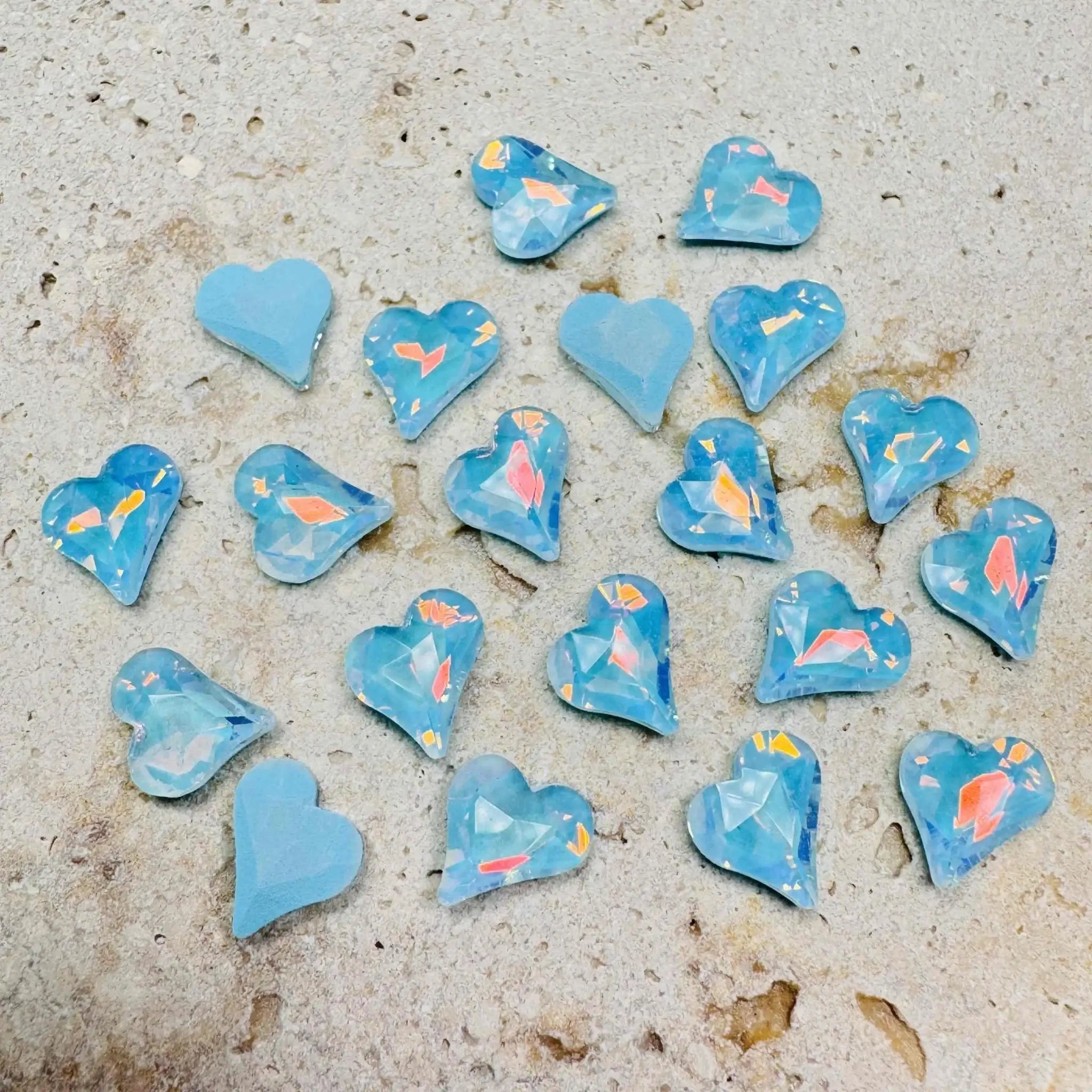 FS10706-8×9mm Mocha Color Heart Shape Crystal Nail Charms For Making Fancy Beads Or Fancy Beadable Pens -Zoe DIY Wholesale
