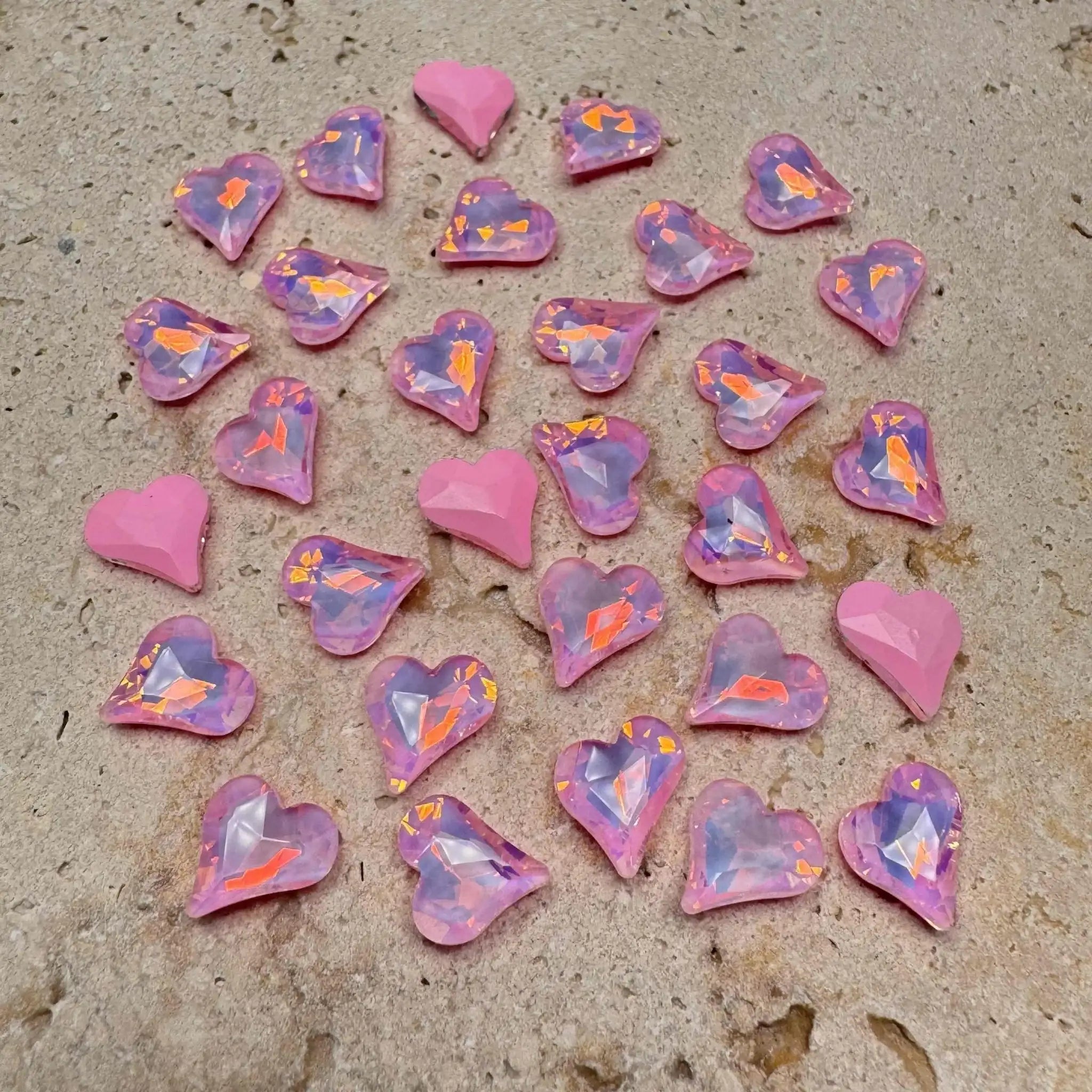 FS10706-8×9mm Mocha Color Heart Shape Crystal Nail Charms For Making Fancy Beads Or Fancy Beadable Pens -Zoe DIY Wholesale