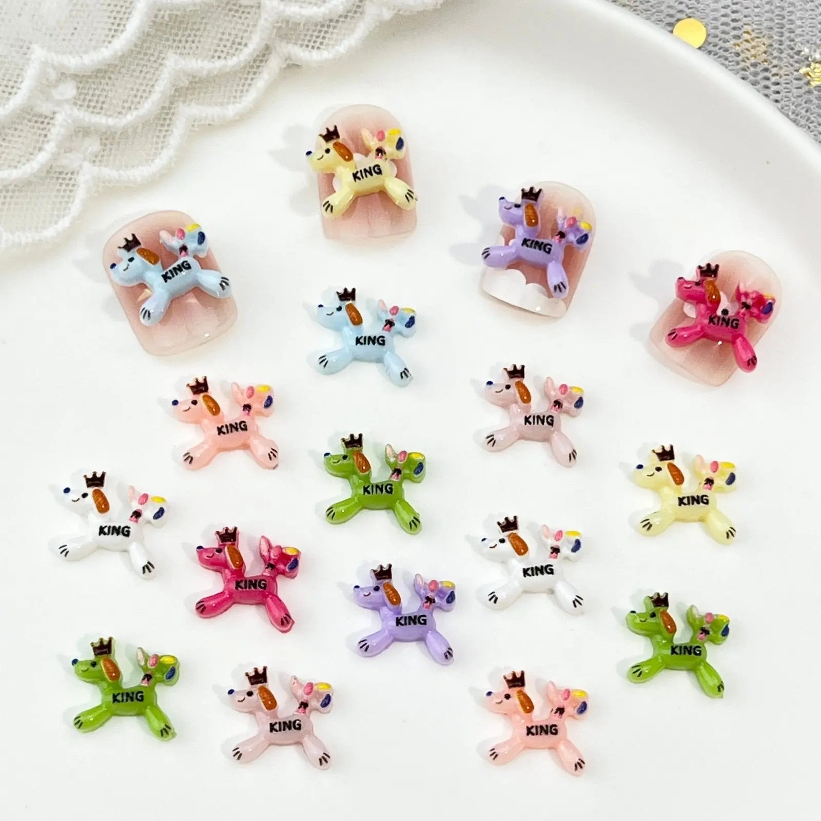 FS10764-Mixed King dog Nail Charms -Zoe DIY Wholesale