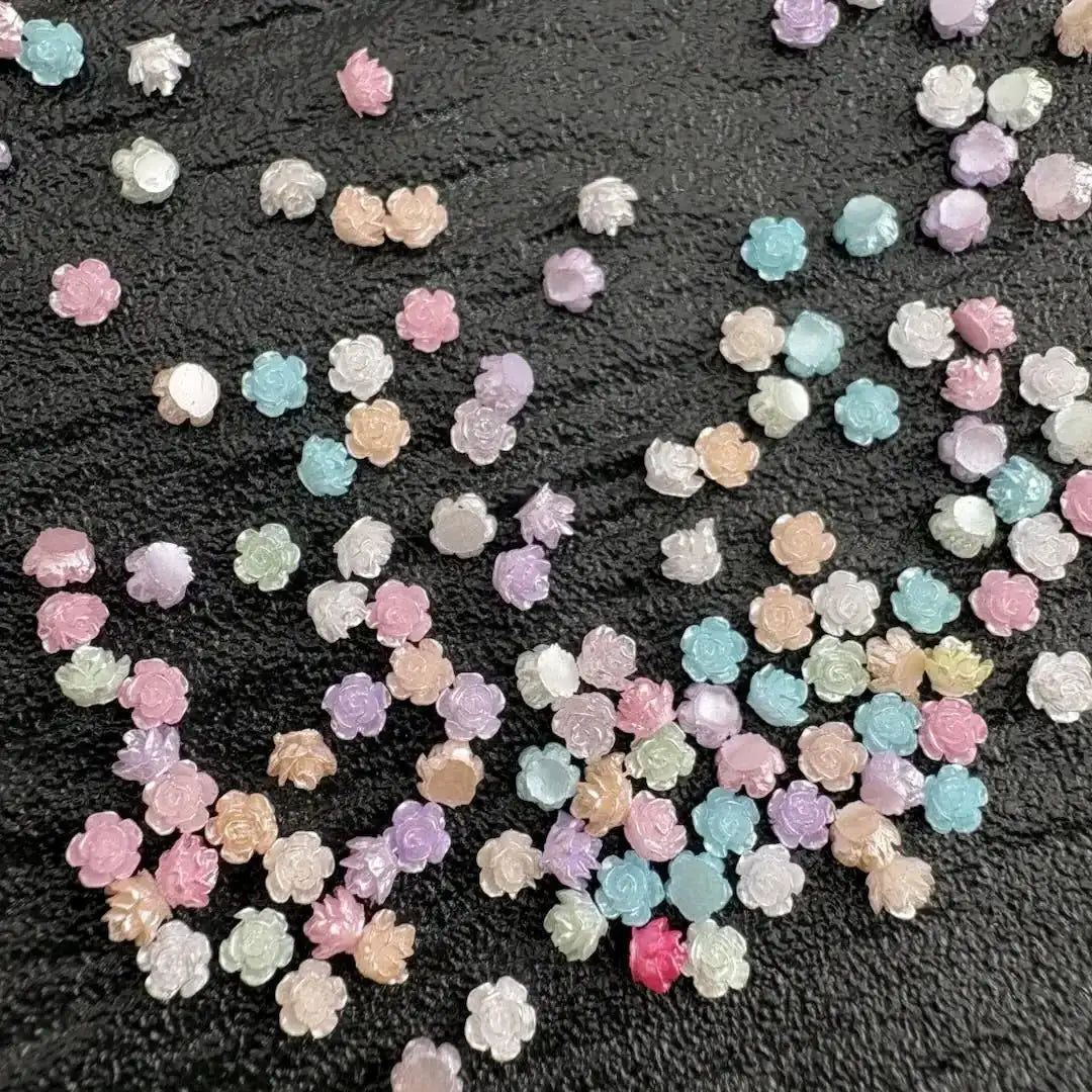 FS10767-Iridescent Mini Resin Rose Charms -Zoe DIY Wholesale