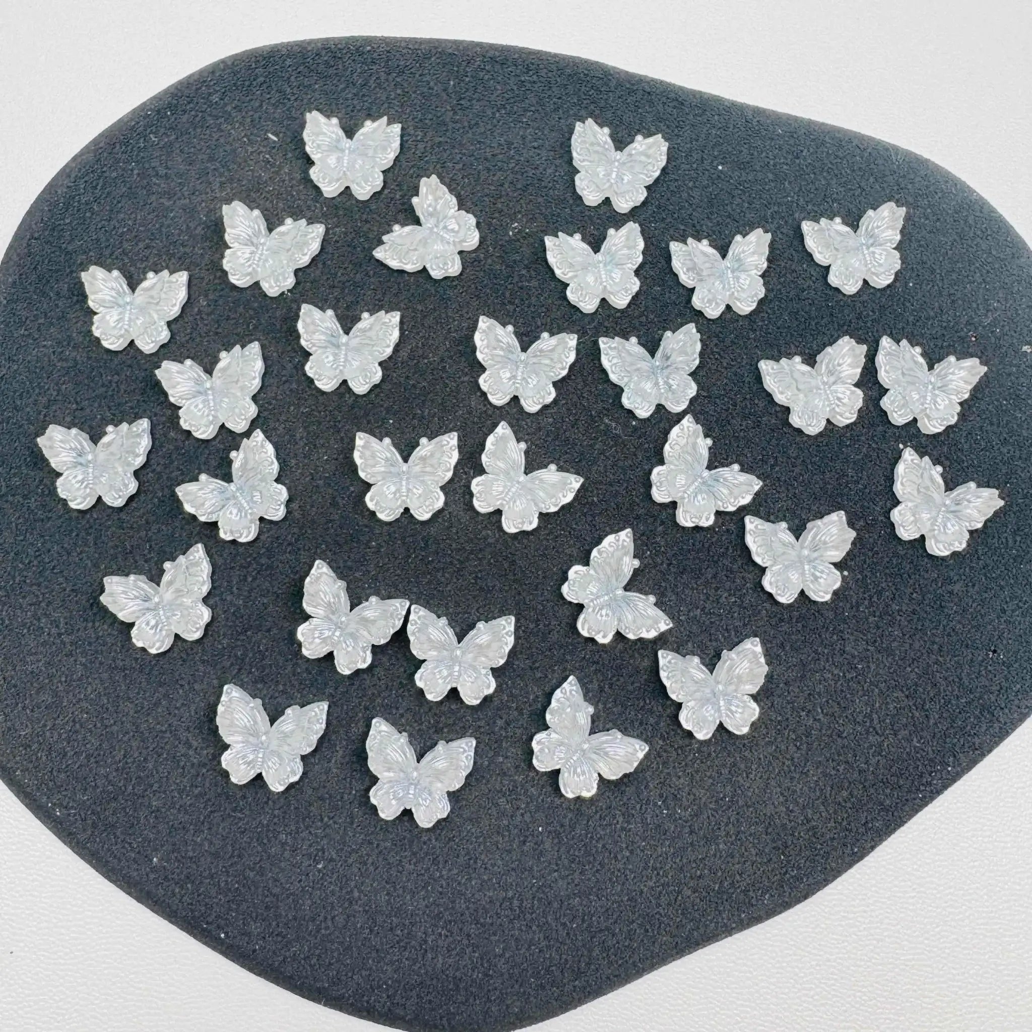 FS10770-12MM White Resin Buttfly Charms -Zoe DIY Wholesale