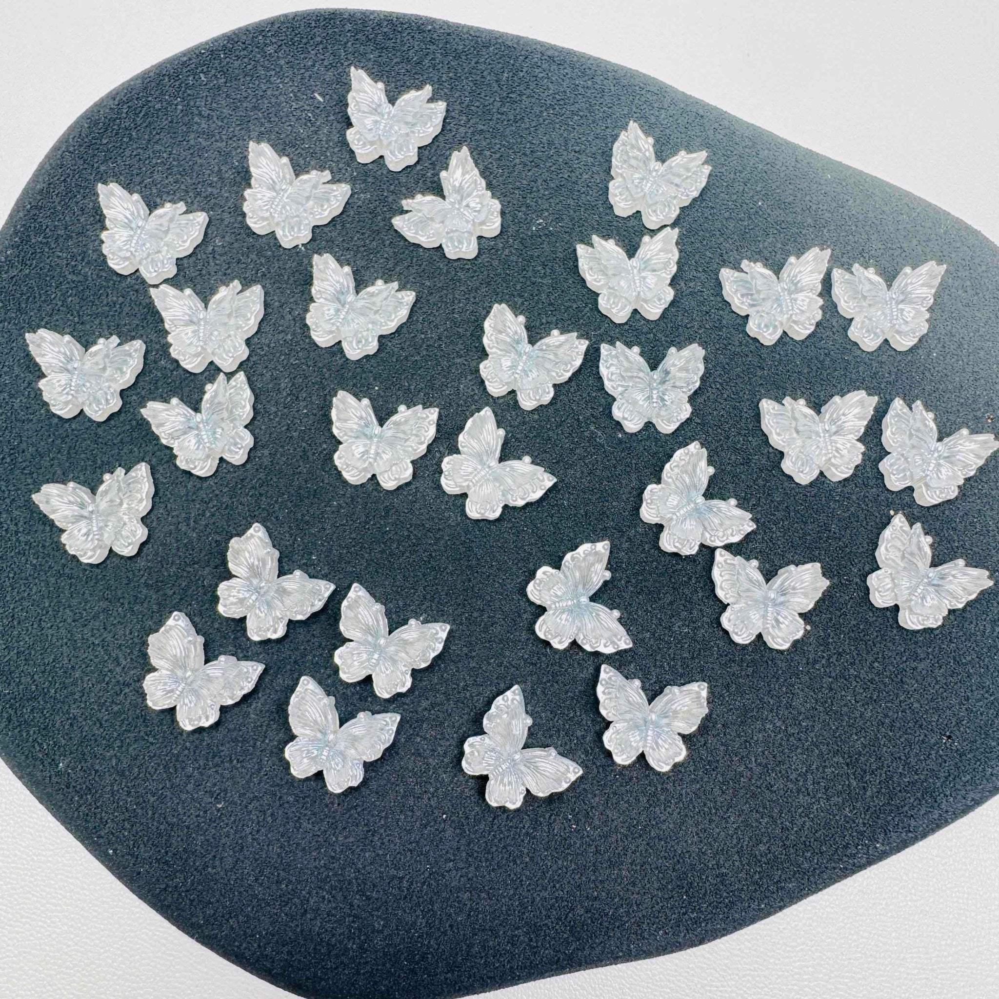 FS10770-12MM White Resin Buttfly Charms -Zoe DIY Wholesale