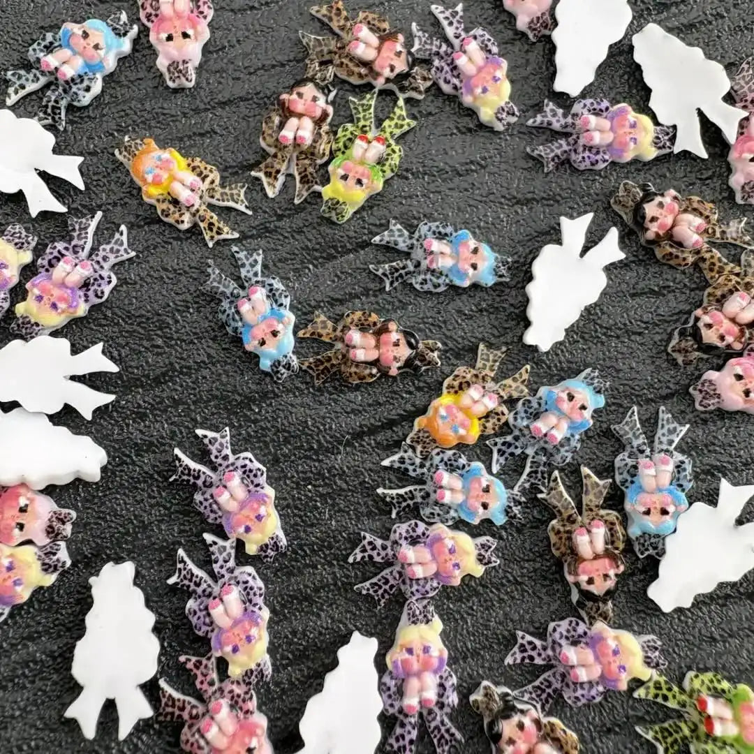 FS10778-8MM Leopard Print Character Acrylic Charms -Zoe DIY Wholesale