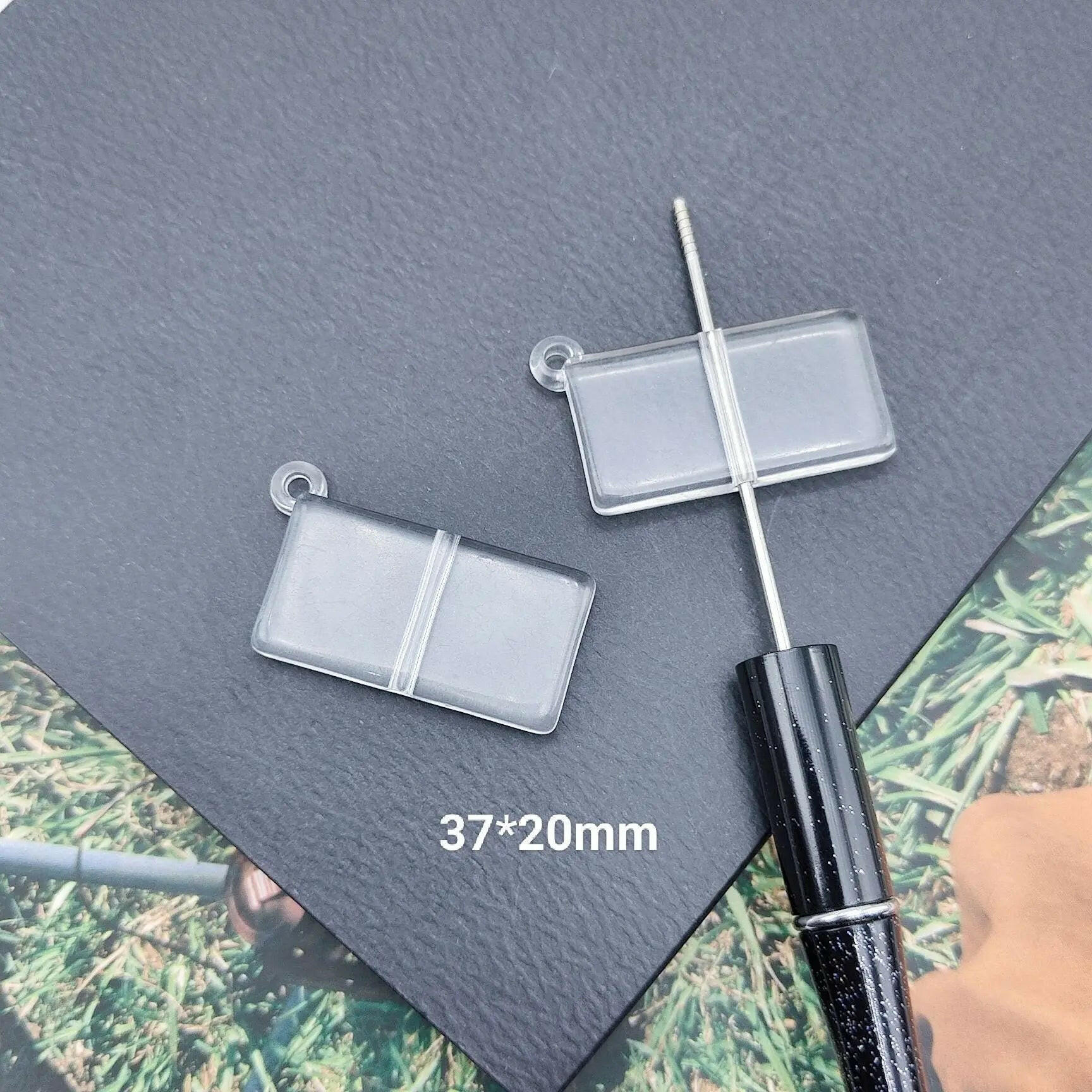 FS1078-20*37mm Clear Color Rectangle Based Beads Fit For Beadable Pens -Zoe DIY Wholesale