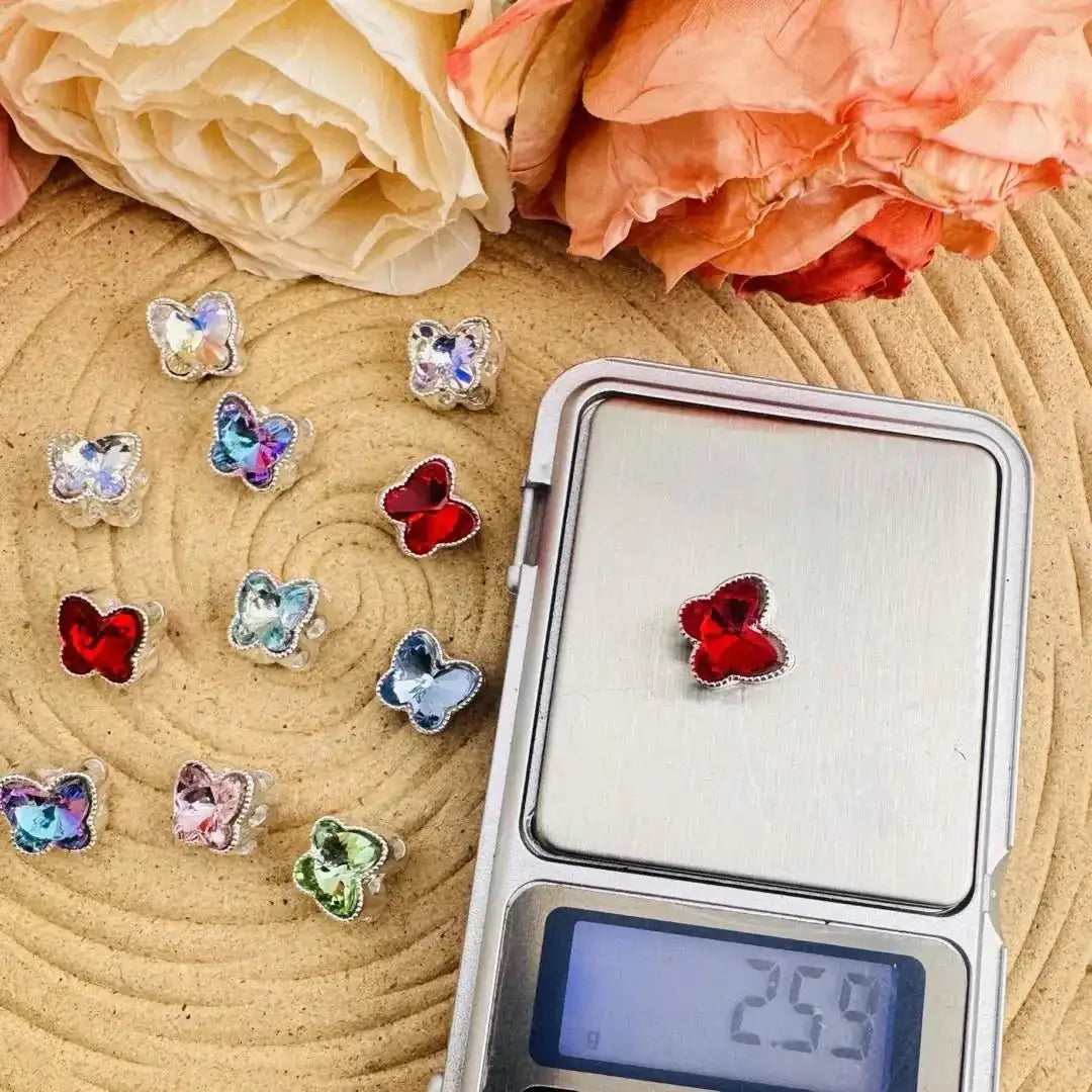 FS10787-Mixed Color Butterfly 8 Hole Alloy Metal Beads -Zoe DIY Wholesale