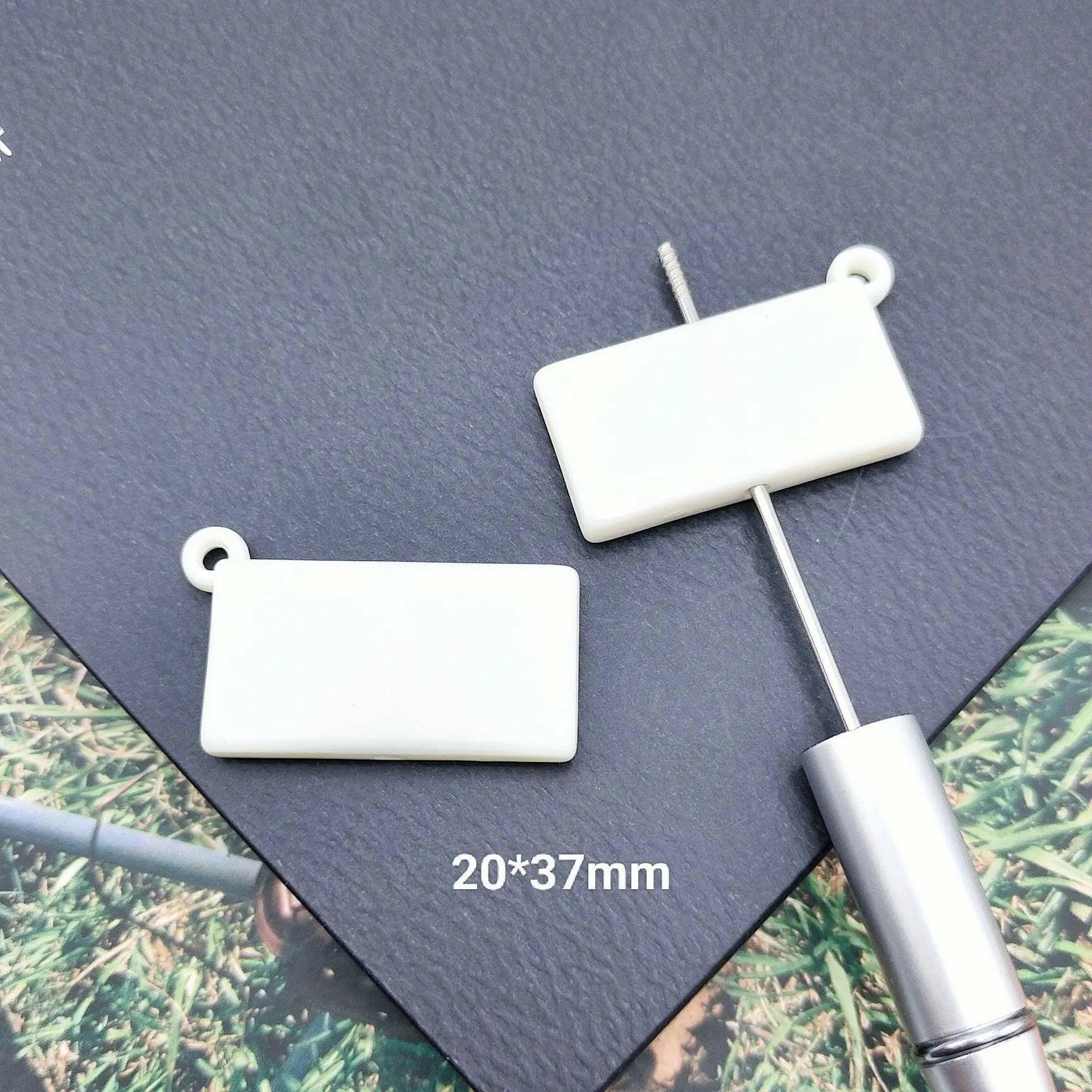 FS1079-20*37mm White Solid Color Based Beads Fit For Beadable Pens -Zoe DIY Wholesale
