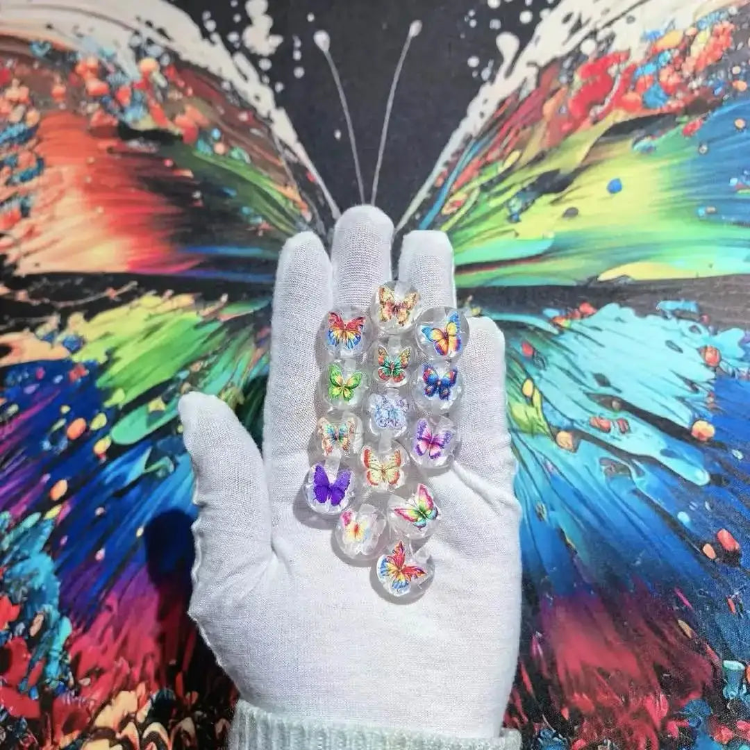 FS10804-16mm Mixed Butterfly Resin Beads -Zoe DIY Wholesale