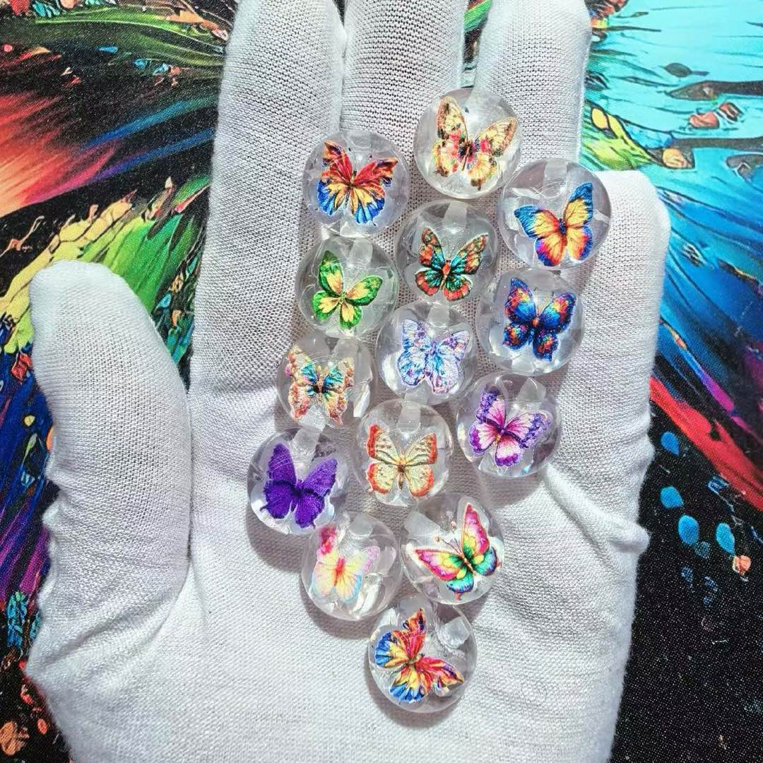 FS10804-16mm Mixed Butterfly Resin Beads -Zoe DIY Wholesale