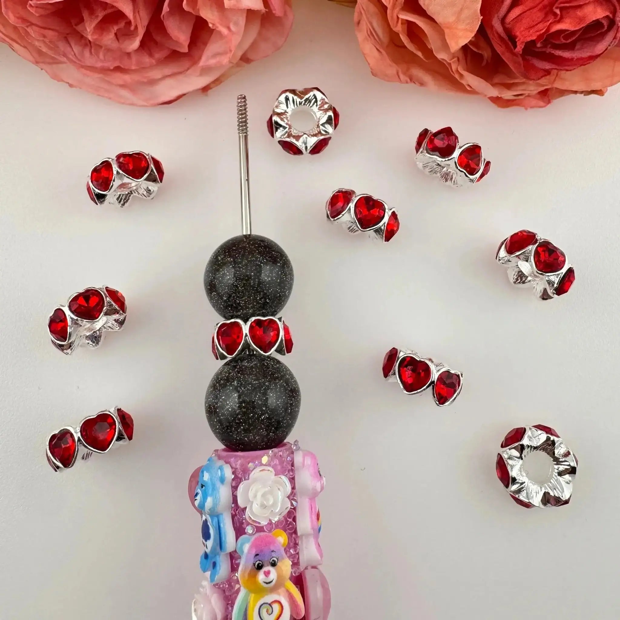 FS10885-14MM Metal Alloy Heart Spacer -Zoe DIY Wholesale