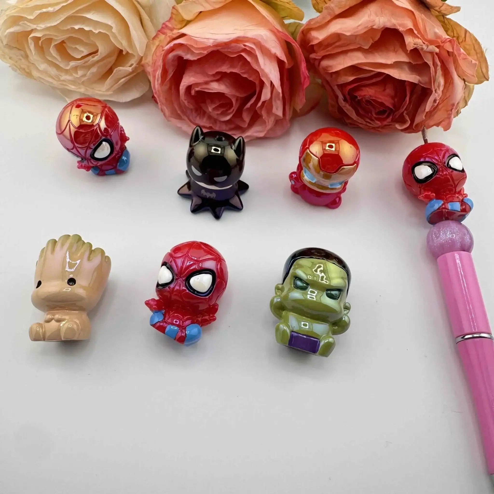 FS10895-Random Mixed UV Coating Super Hero Resin Beads Fit For Beadable Pens -Zoe DIY Wholesale