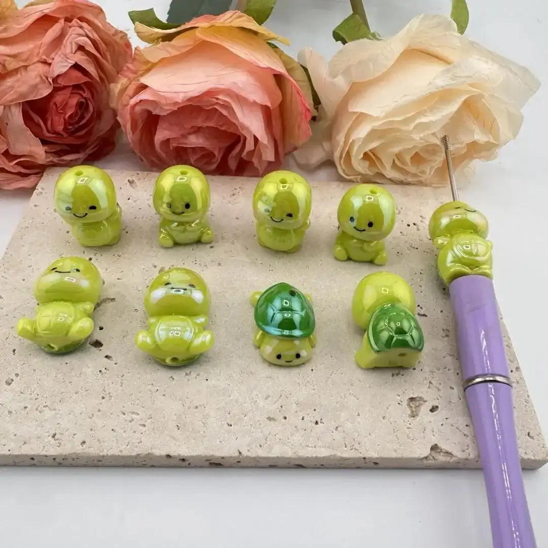 FS10927-UV Coating Mixed Turtle Resin Beads -Zoe DIY Wholesale